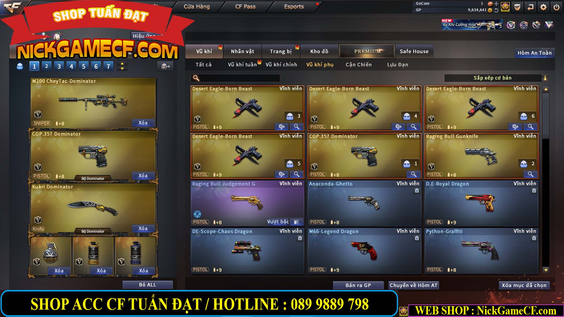 MÃ CF15238 - GIÁ : 4M5 - CHIẾN C4 XINH + ZOM THỦ - 32 VIP - VIP5