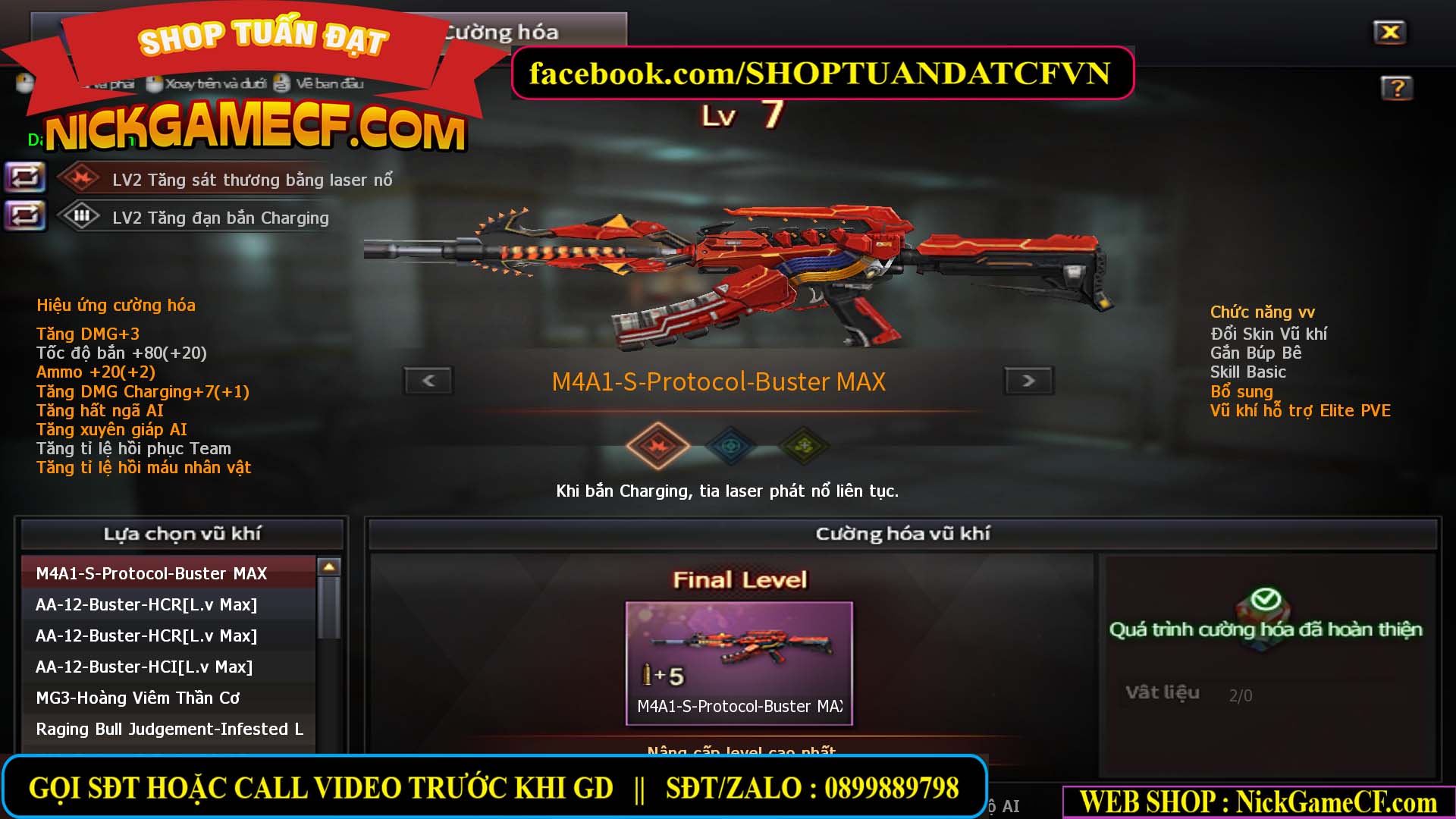 MÃ CF15451 - GIÁ : 7M5 - CHIẾN C4 XỊN - AI NHẸ - 62 VIP - VIP7