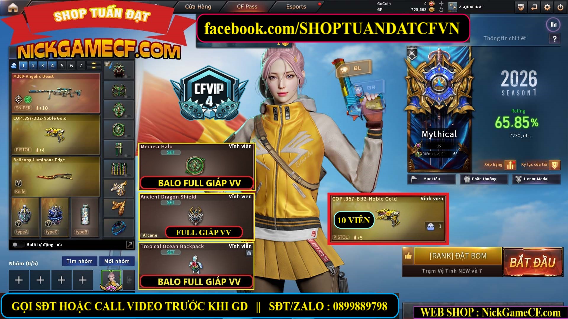 MÃ CF15582 - GIÁ : 3150K - CHIẾN C4 SNIP SIÊU XINH - 18 VIP - VIP4