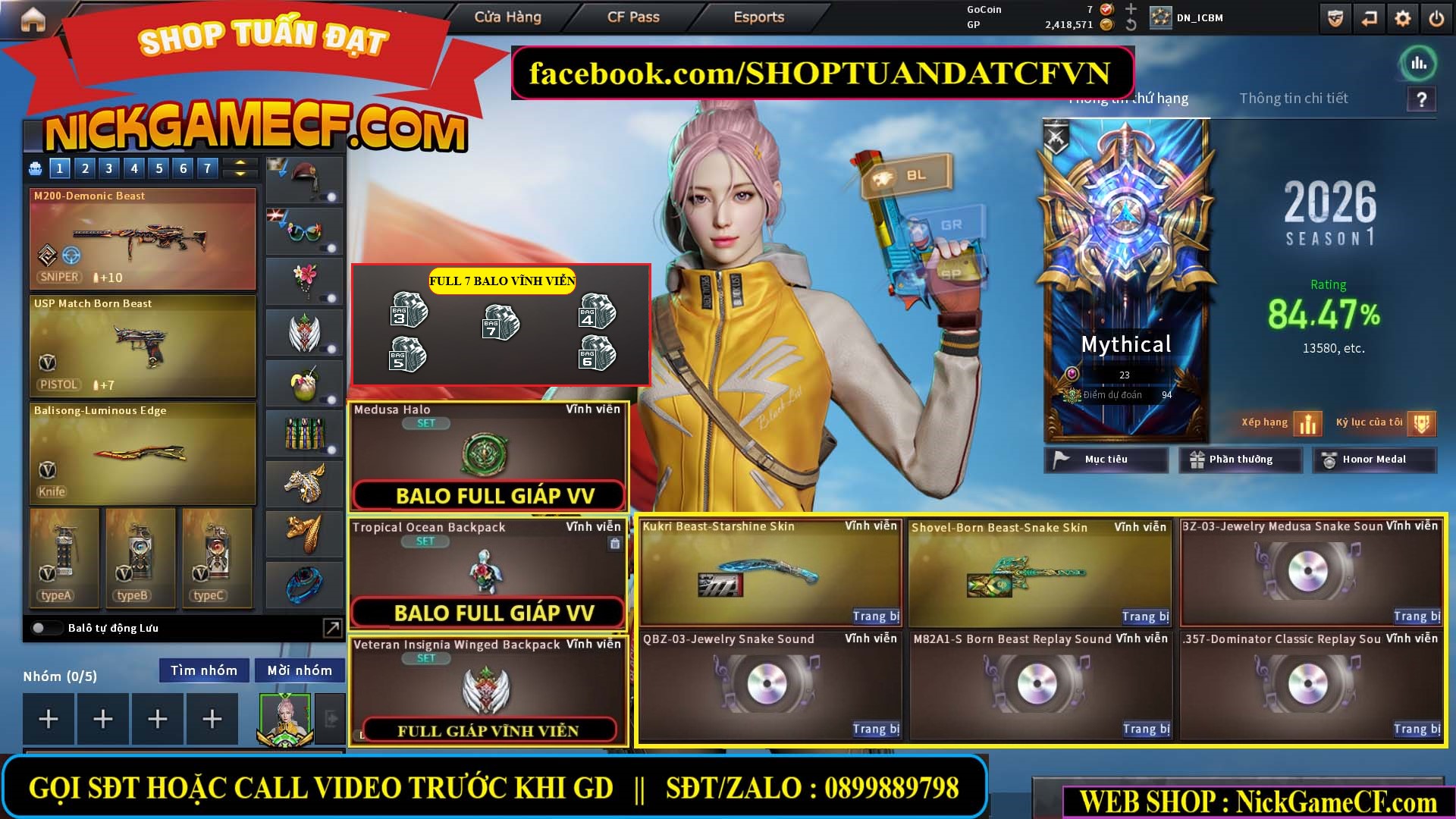 MÃ CF15603 - GIÁ : 6999K - CHIẾN C4 SIÊU XỊN - 35 VIP - VIP6