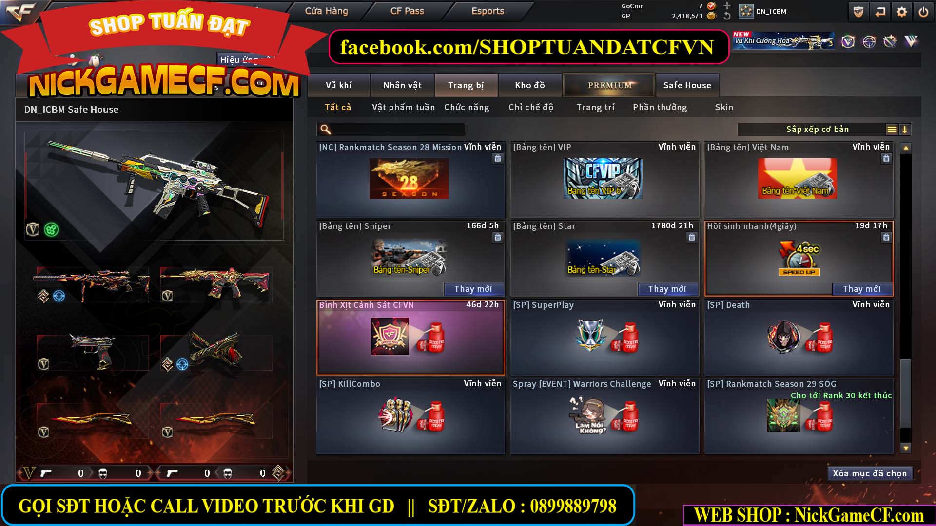 MÃ CF15603 - GIÁ : 6999K - CHIẾN C4 SIÊU XỊN - 35 VIP - VIP6