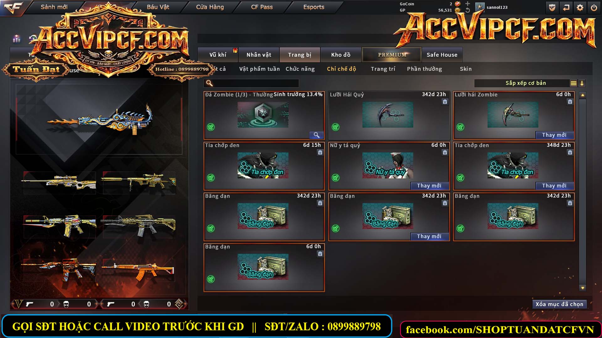 MÃ CF15660 - GIÁ : 1850K - CHIẾN C4 - ZOM NHỎ - 12 VIP - VIP4