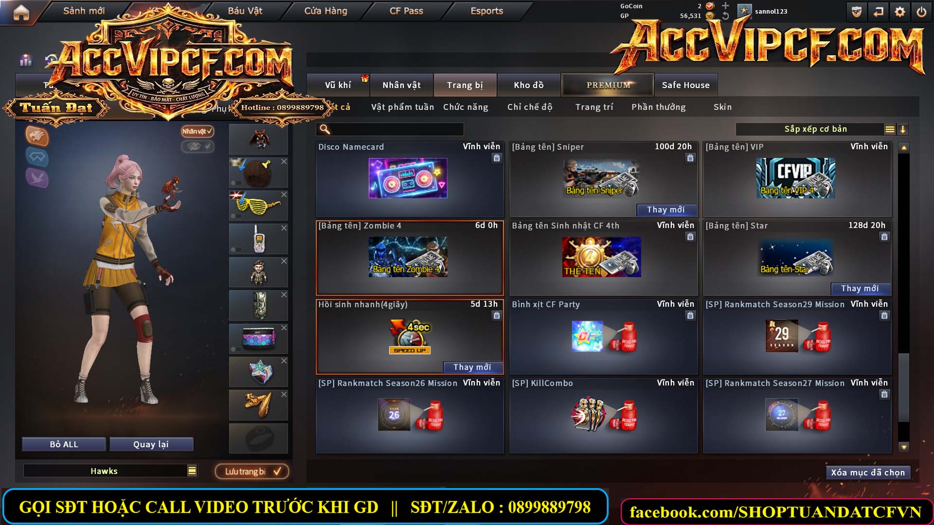 MÃ CF15660 - GIÁ : 1850K - CHIẾN C4 - ZOM NHỎ - 12 VIP - VIP4