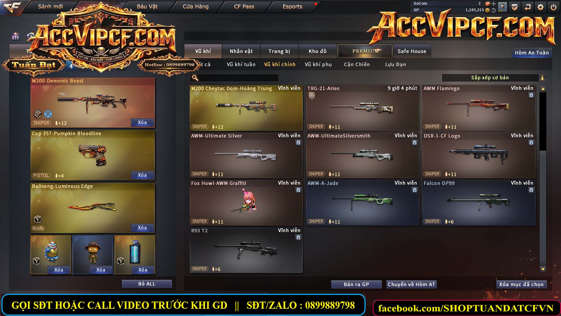 MÃ CF15674 - GIÁ : 3550K - CHIẾN C4 SNIP SIÊU HÓT - 14 VIP - VIP4