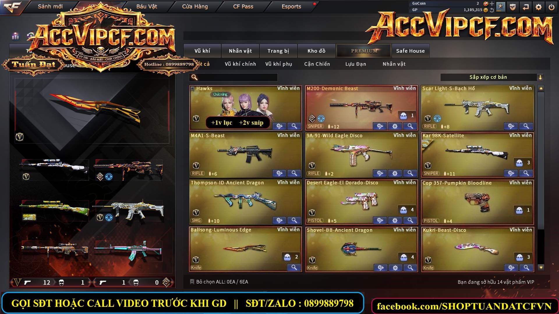 MÃ CF15674 - GIÁ : 3550K - CHIẾN C4 SNIP SIÊU HÓT - 14 VIP - VIP4