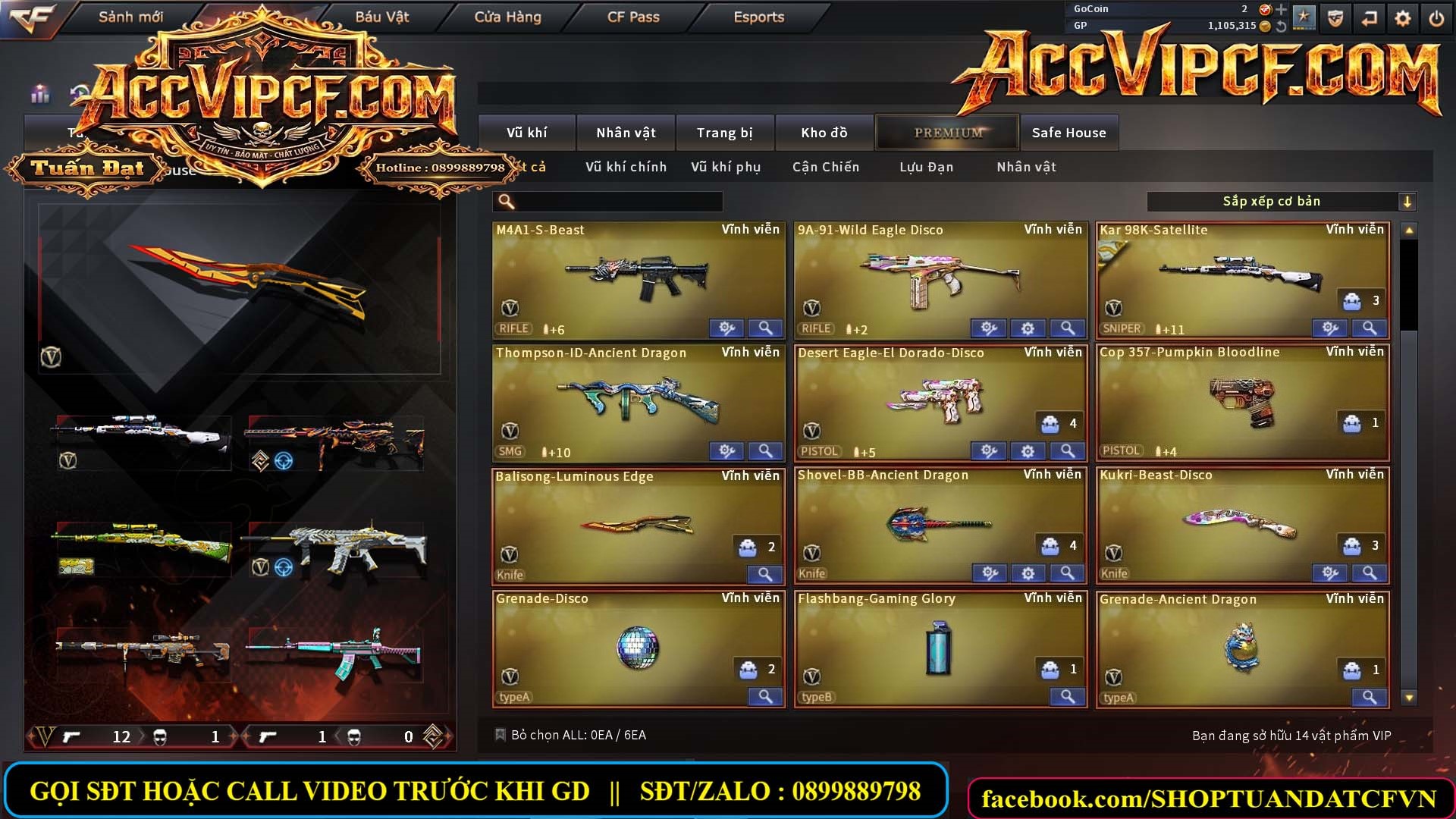 MÃ CF15674 - GIÁ : 3550K - CHIẾN C4 SNIP SIÊU HÓT - 14 VIP - VIP4