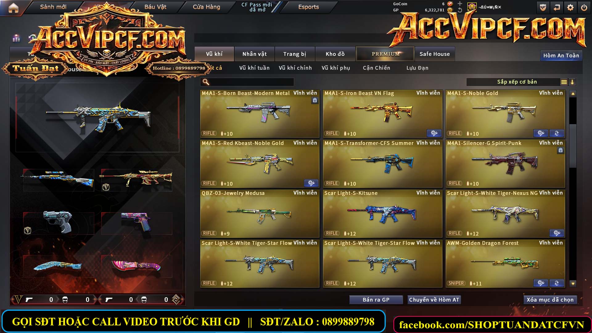 MÃ CF15688 - GIÁ : 6M8 - CHIẾN C4 - SNIP XỊN - 74 VIP - VIP6