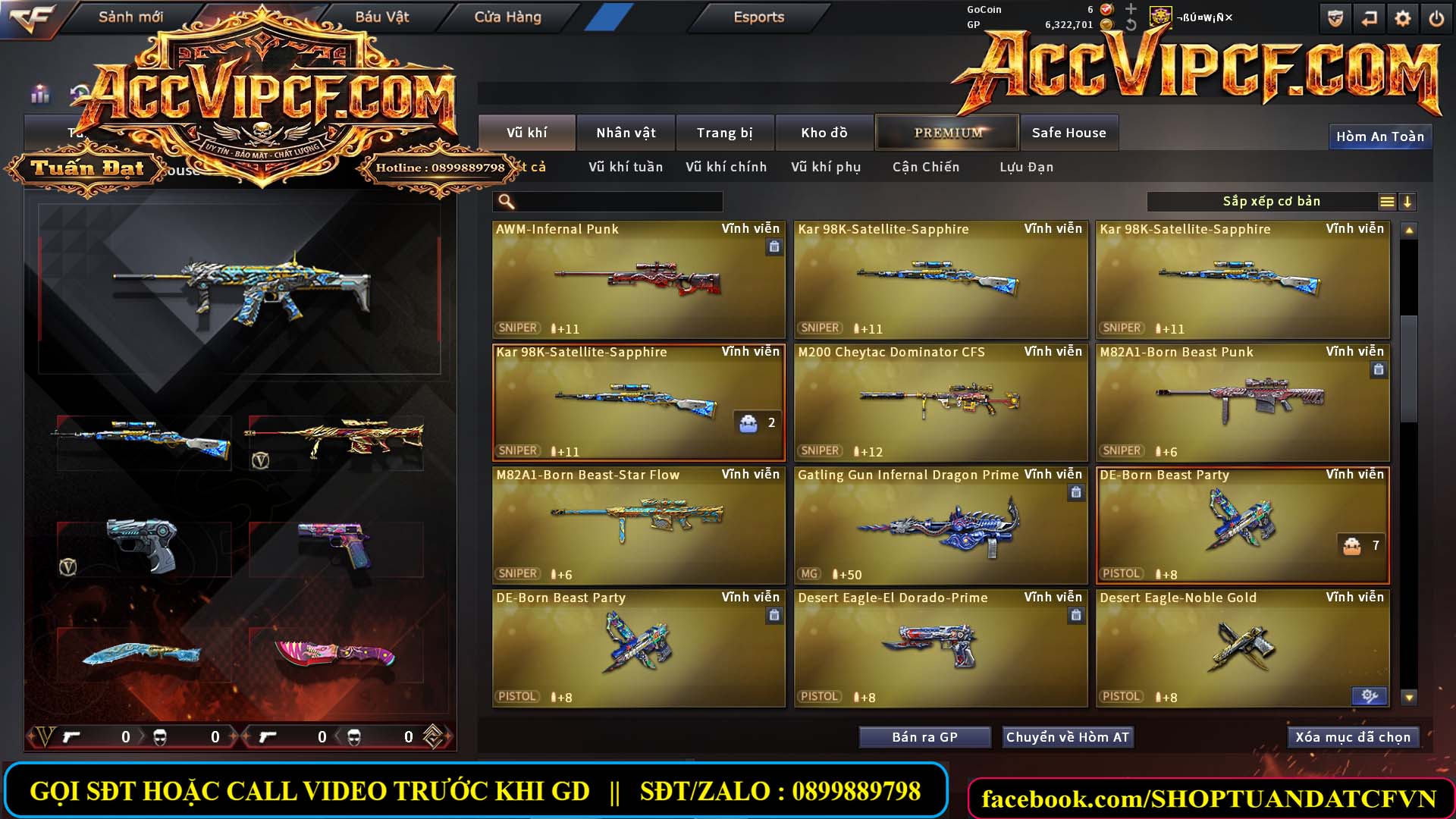 MÃ CF15688 - GIÁ : 6M8 - CHIẾN C4 - SNIP XỊN - 74 VIP - VIP6