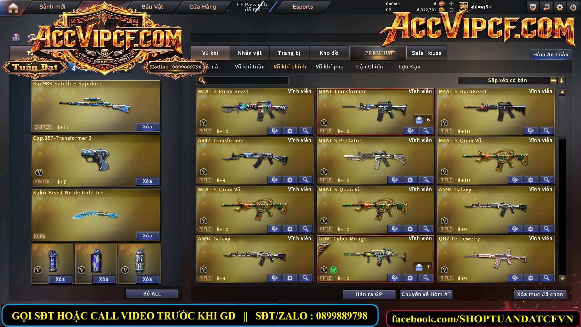 MÃ CF15688 - GIÁ : 6M8 - CHIẾN C4 - SNIP XỊN - 74 VIP - VIP6