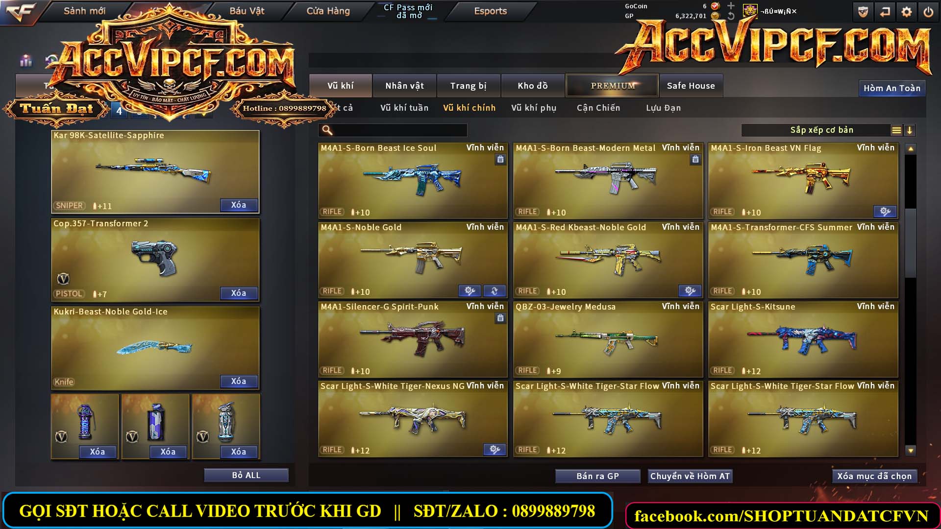 MÃ CF15688 - GIÁ : 6M8 - CHIẾN C4 - SNIP XỊN - 74 VIP - VIP6
