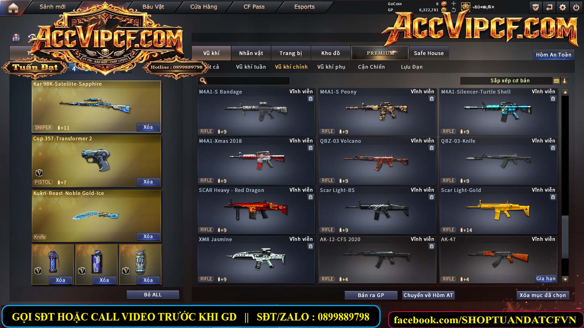 MÃ CF15688 - GIÁ : 6M8 - CHIẾN C4 - SNIP XỊN - 74 VIP - VIP6