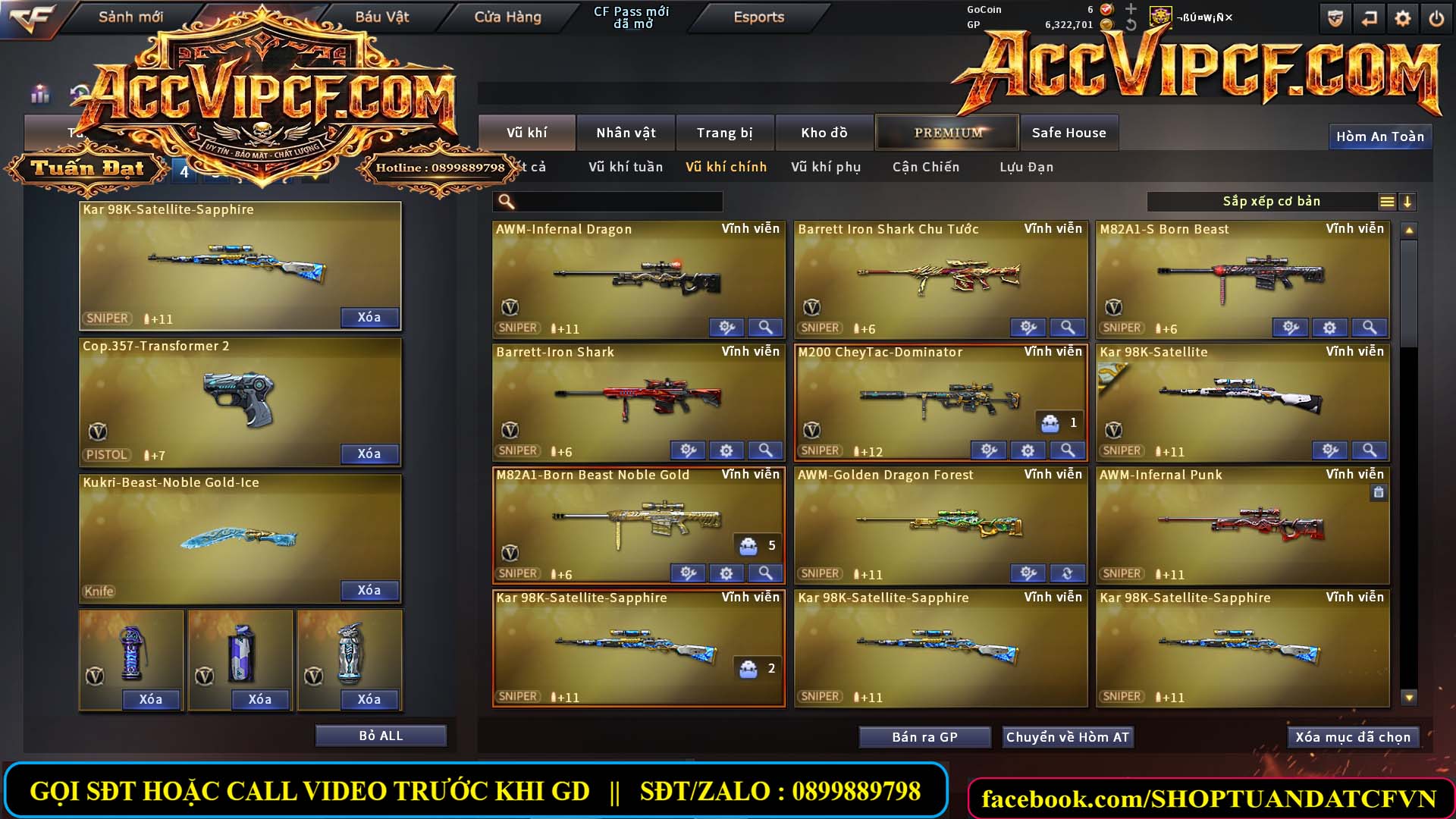 MÃ CF15688 - GIÁ : 6M8 - CHIẾN C4 - SNIP XỊN - 74 VIP - VIP6