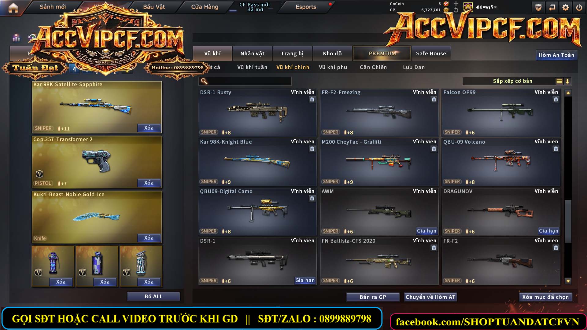 MÃ CF15688 - GIÁ : 6M8 - CHIẾN C4 - SNIP XỊN - 74 VIP - VIP6