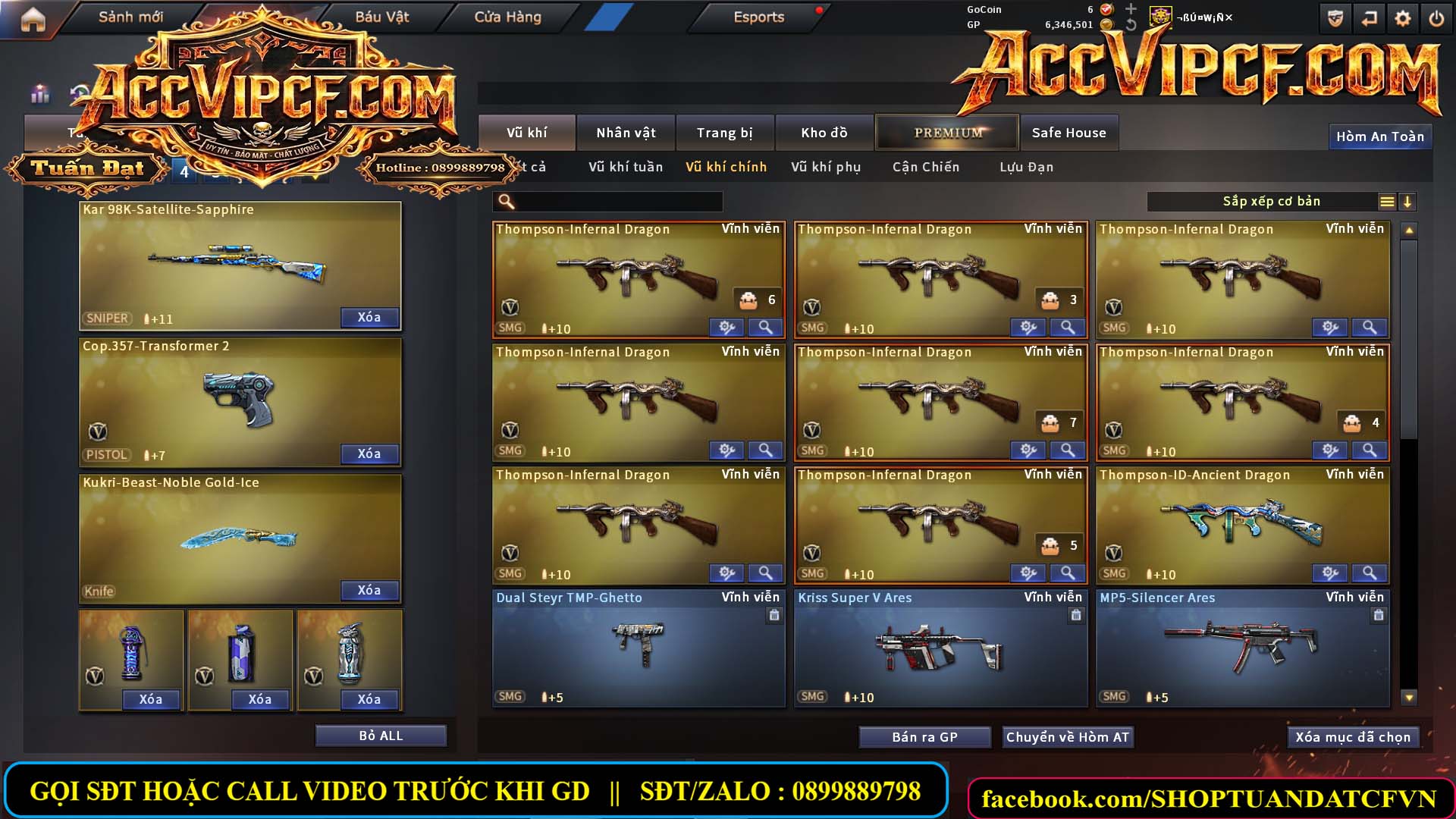 MÃ CF15688 - GIÁ : 6M8 - CHIẾN C4 - SNIP XỊN - 74 VIP - VIP6