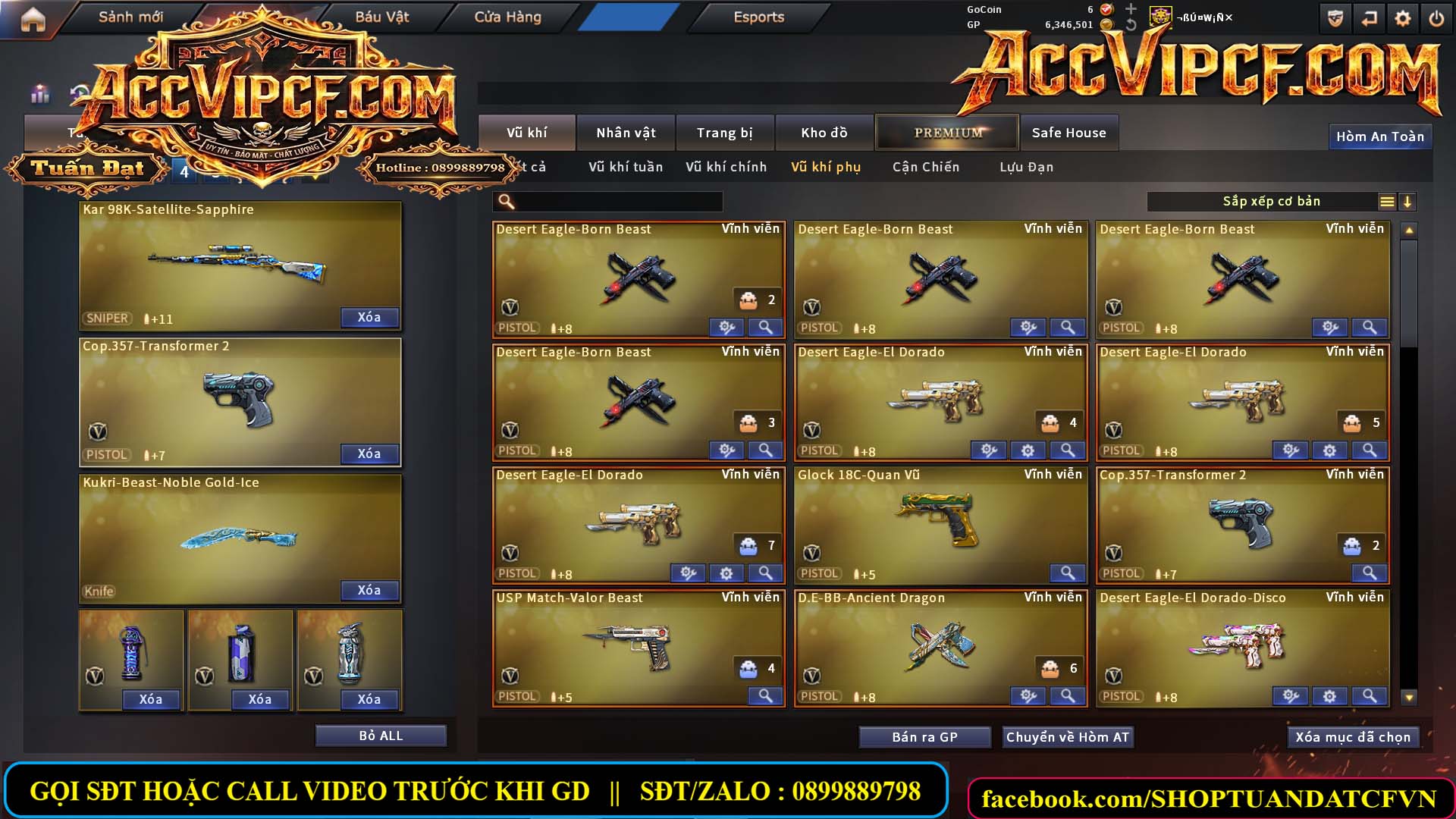 MÃ CF15688 - GIÁ : 6M8 - CHIẾN C4 - SNIP XỊN - 74 VIP - VIP6
