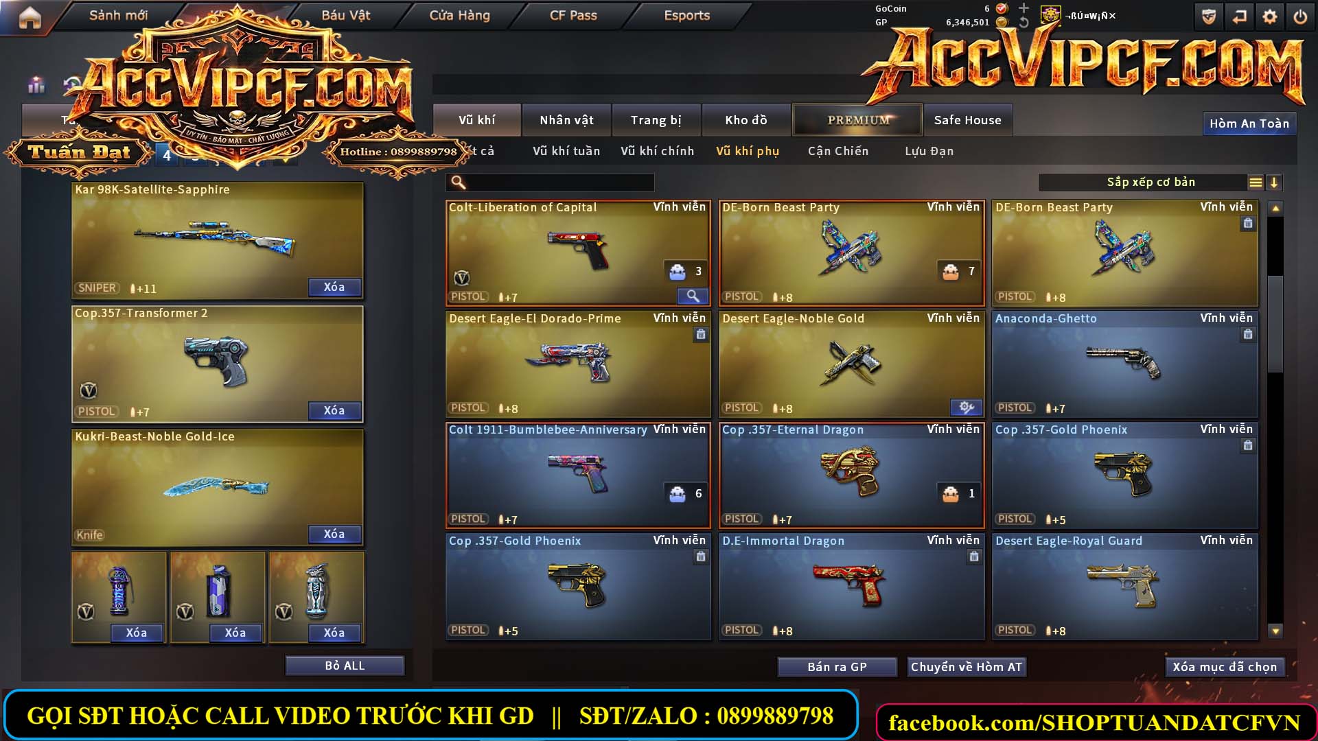 MÃ CF15688 - GIÁ : 6M8 - CHIẾN C4 - SNIP XỊN - 74 VIP - VIP6