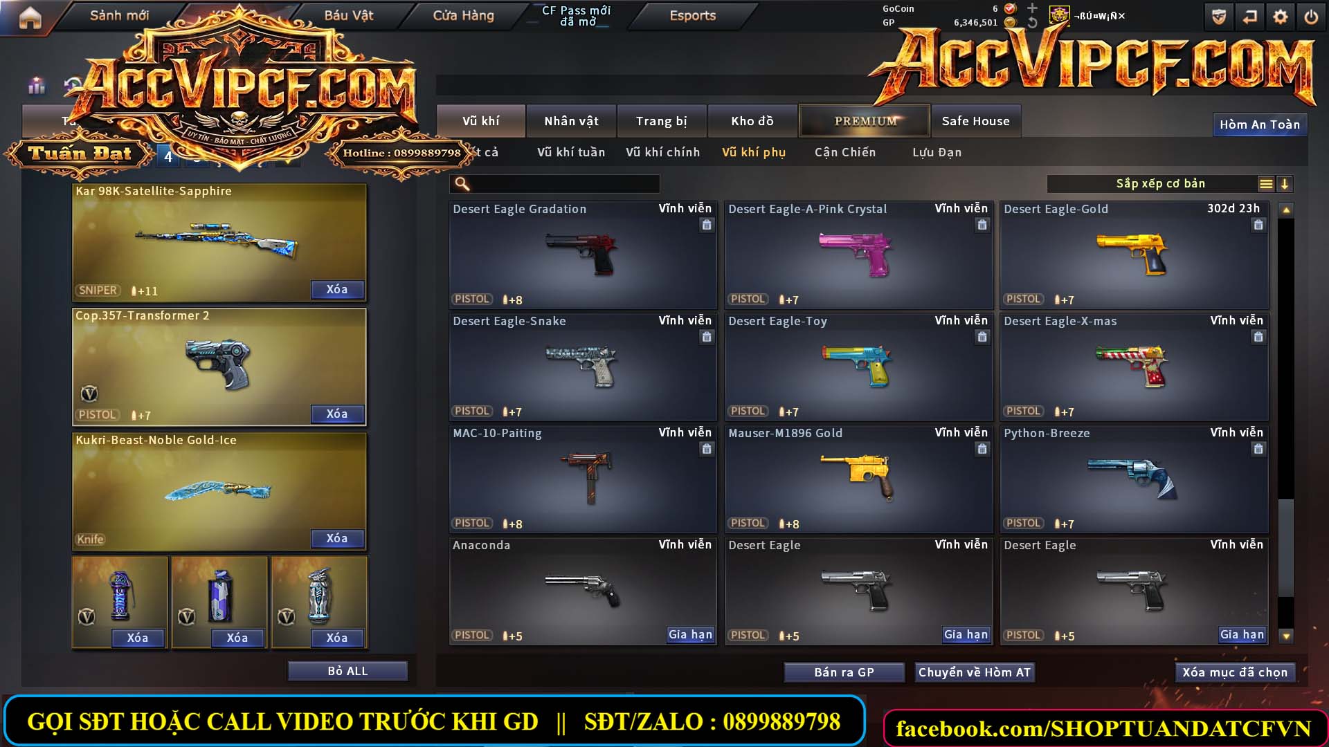 MÃ CF15688 - GIÁ : 6M8 - CHIẾN C4 - SNIP XỊN - 74 VIP - VIP6