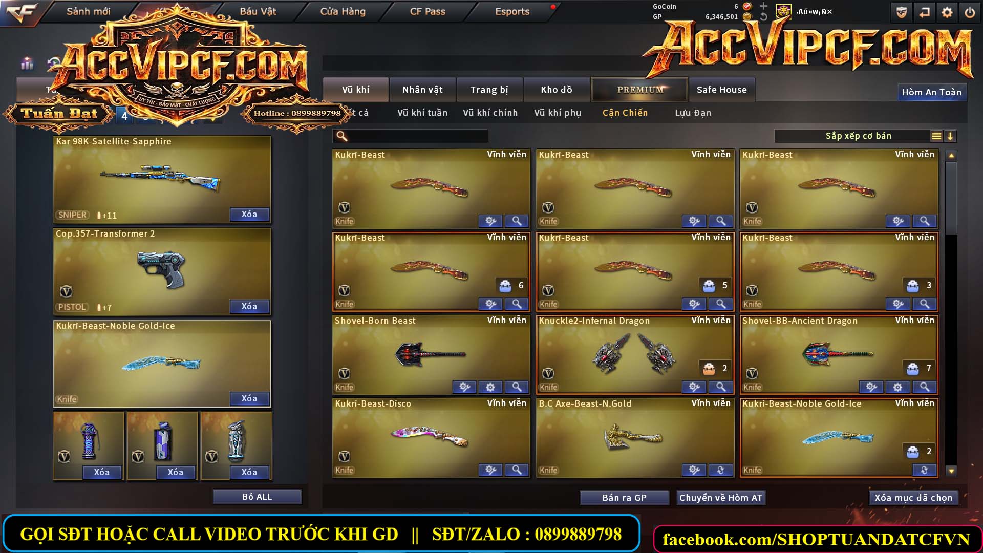 MÃ CF15688 - GIÁ : 6M8 - CHIẾN C4 - SNIP XỊN - 74 VIP - VIP6