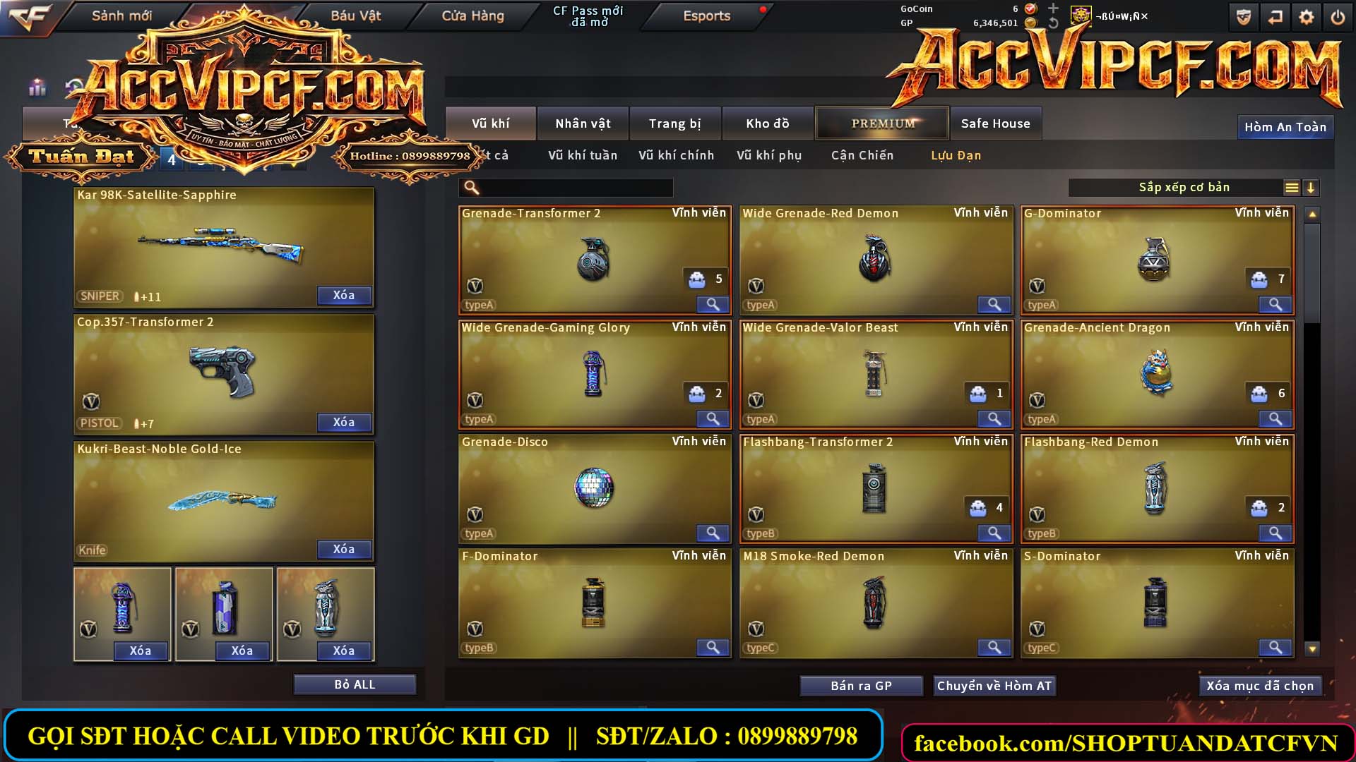 MÃ CF15688 - GIÁ : 6M8 - CHIẾN C4 - SNIP XỊN - 74 VIP - VIP6
