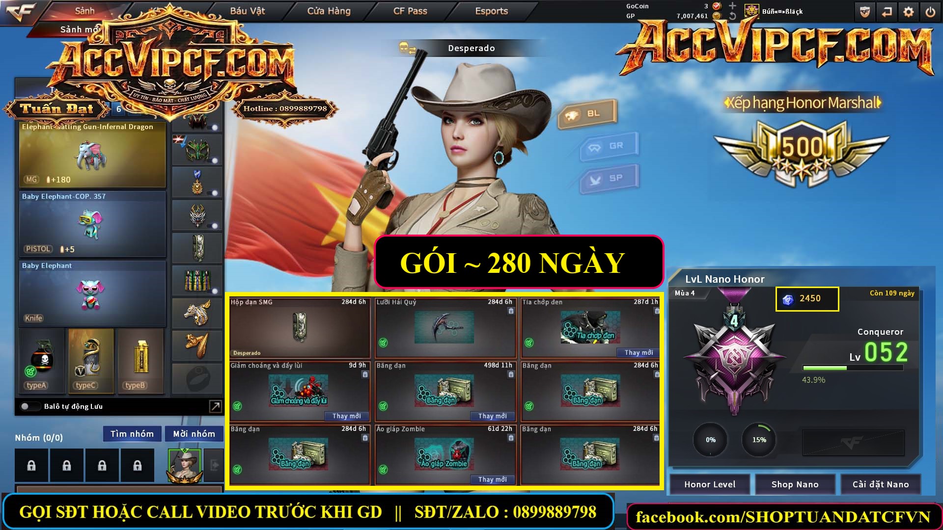 MÃ CF15753 - GIÁ : 4M5 - CHIẾN FULL ZOM THỦ - VIP5 - THỐNG SOÁI LV500