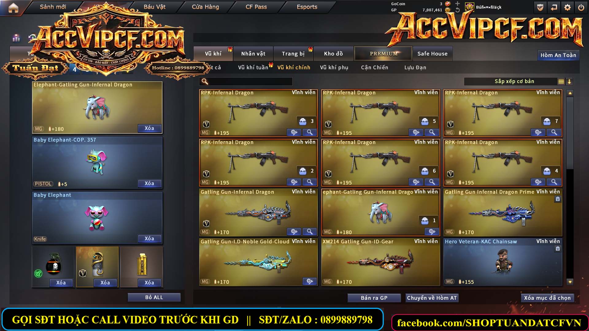 MÃ CF15753 - GIÁ : 4M5 - CHIẾN FULL ZOM THỦ - VIP5 - THỐNG SOÁI LV500