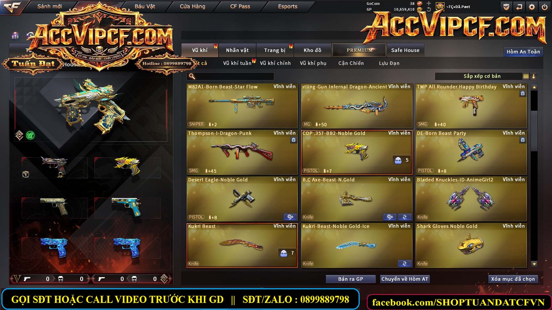 MÃ CF15755 - GIÁ : 9999K - CHIẾN ZOM XỊN - C4 XINH - 45 VIP - VIP7