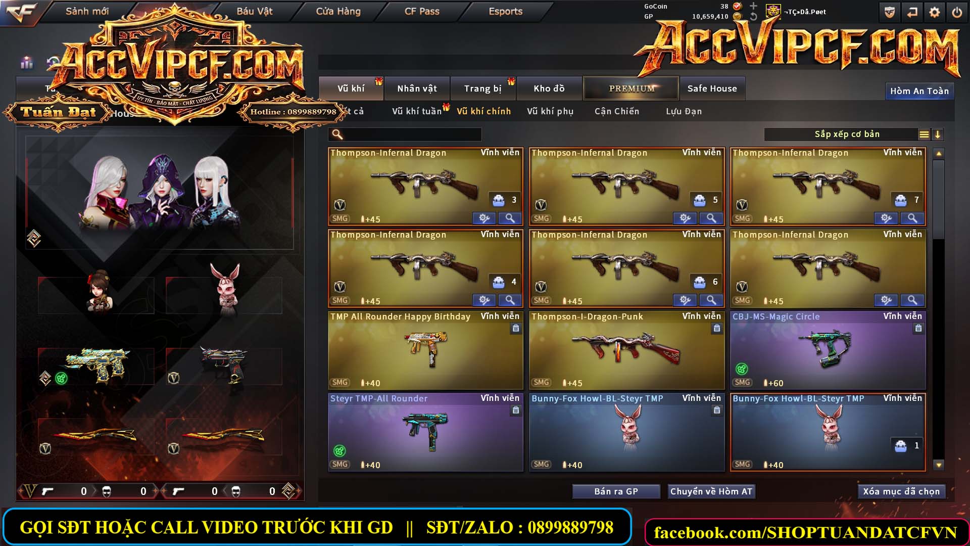 MÃ CF15755 - GIÁ : 9999K - CHIẾN ZOM XỊN - C4 XINH - 45 VIP - VIP7