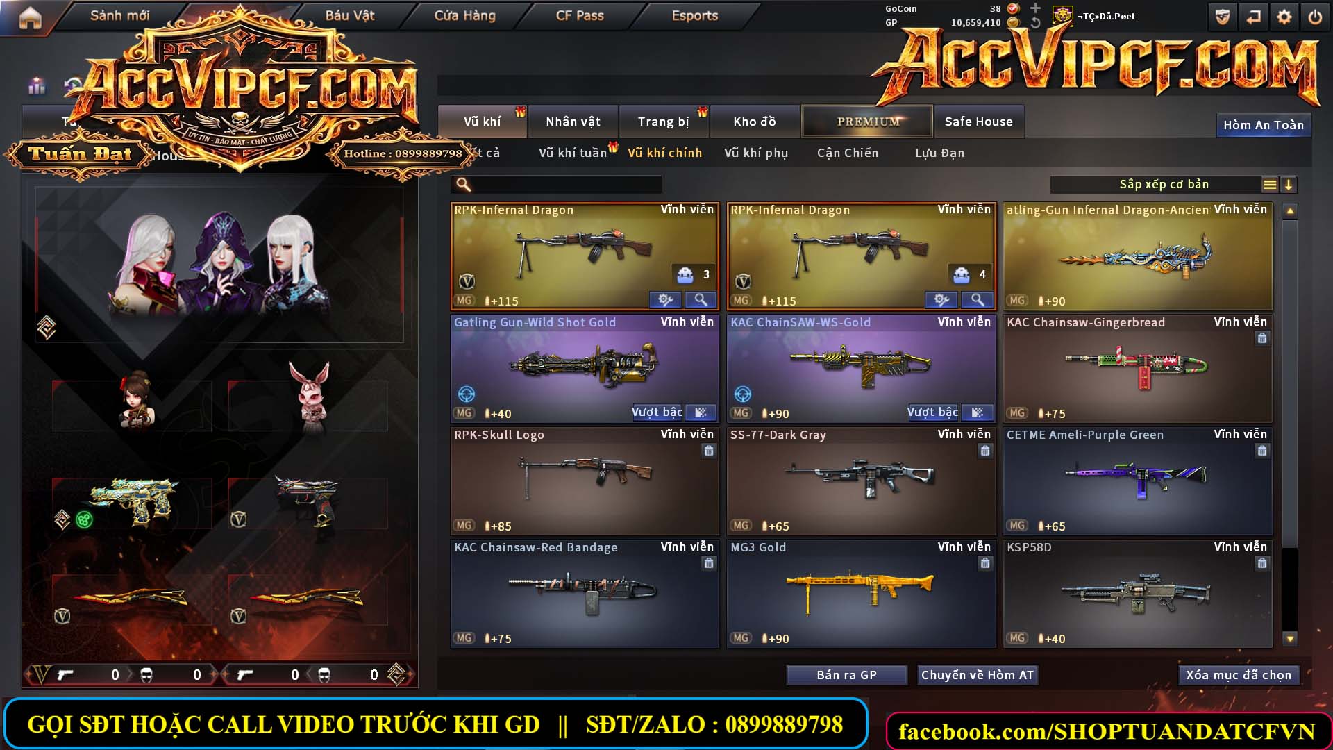 MÃ CF15755 - GIÁ : 9999K - CHIẾN ZOM XỊN - C4 XINH - 45 VIP - VIP7