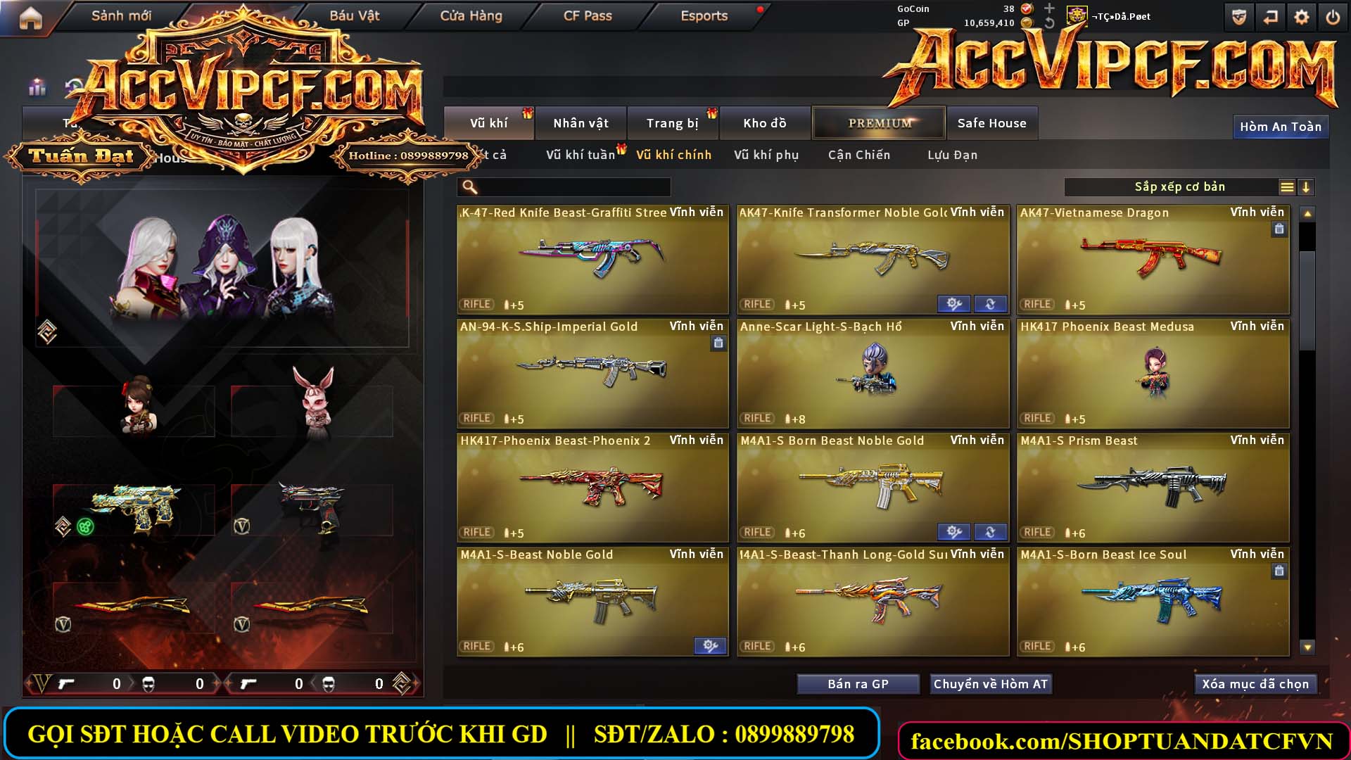 MÃ CF15755 - GIÁ : 9999K - CHIẾN ZOM XỊN - C4 XINH - 45 VIP - VIP7