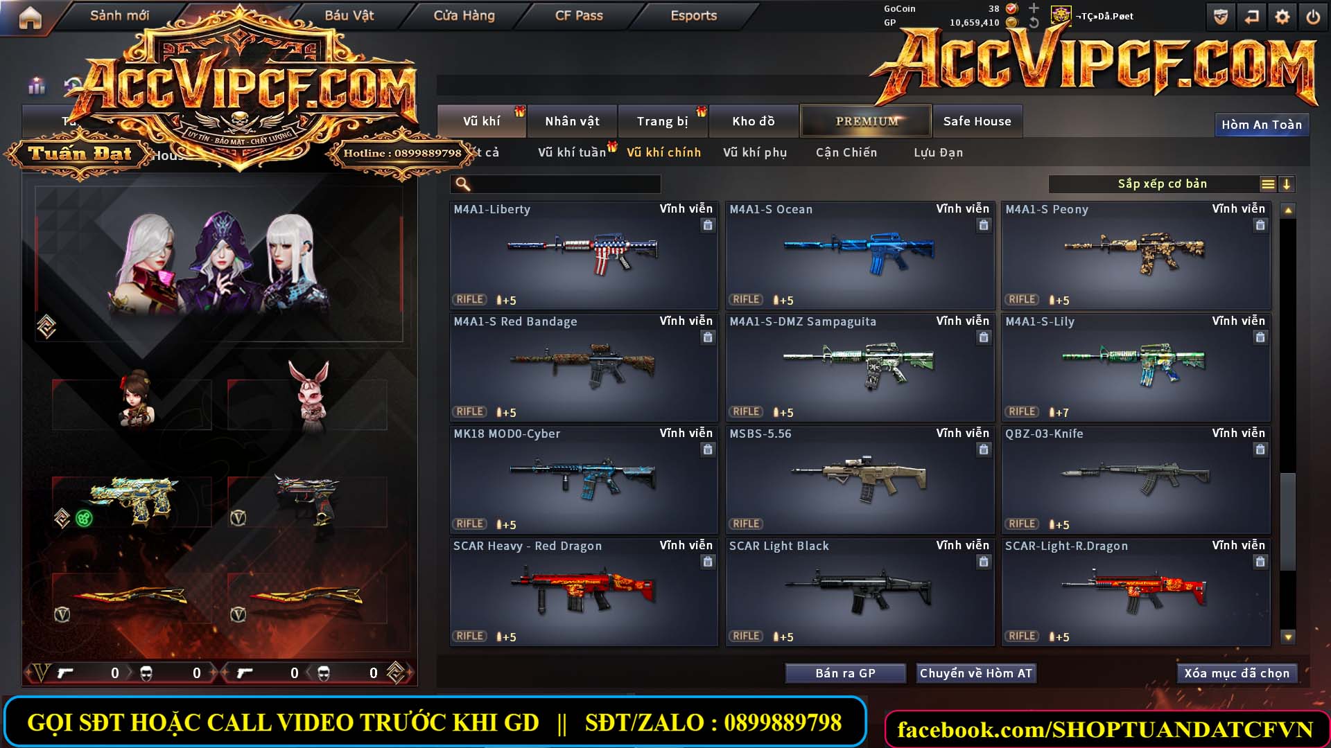 MÃ CF15755 - GIÁ : 9999K - CHIẾN ZOM XỊN - C4 XINH - 45 VIP - VIP7