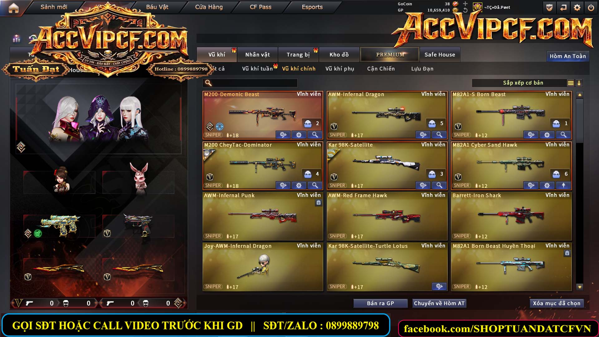 MÃ CF15755 - GIÁ : 9999K - CHIẾN ZOM XỊN - C4 XINH - 45 VIP - VIP7