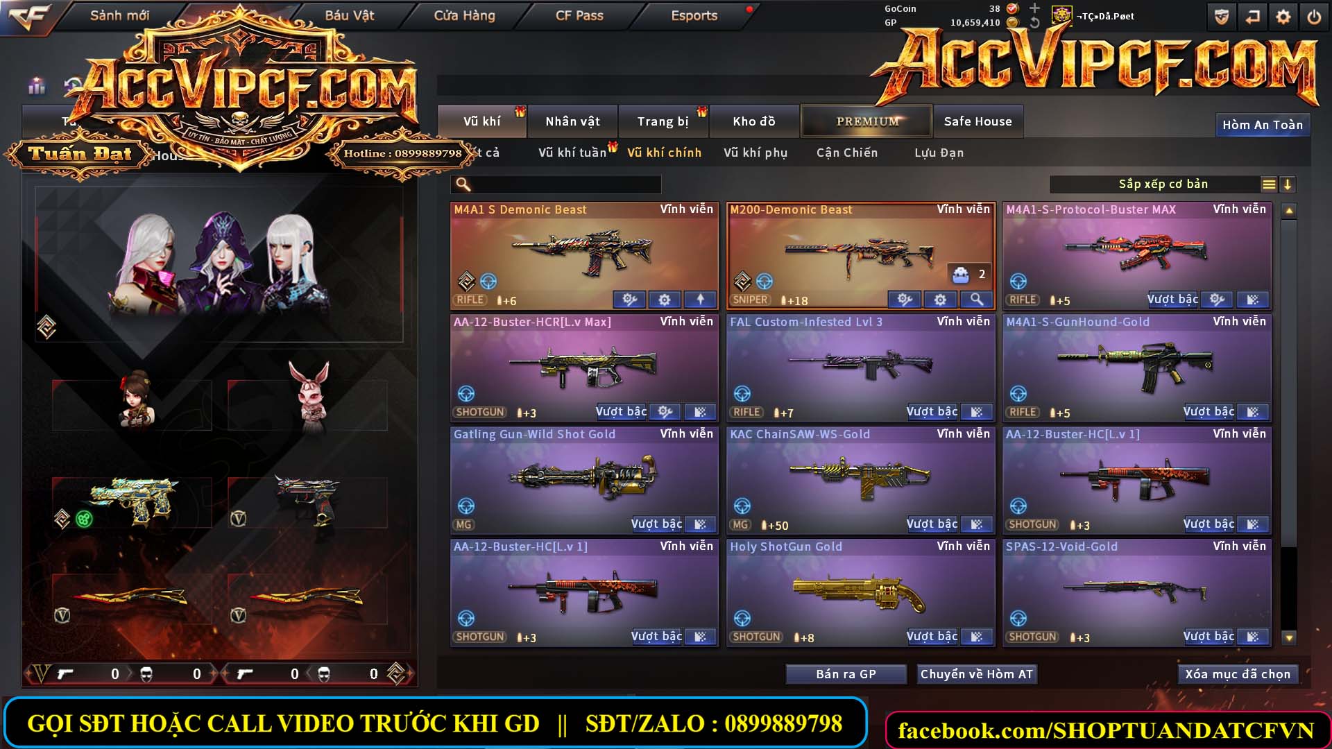 MÃ CF15755 - GIÁ : 9999K - CHIẾN ZOM XỊN - C4 XINH - 45 VIP - VIP7
