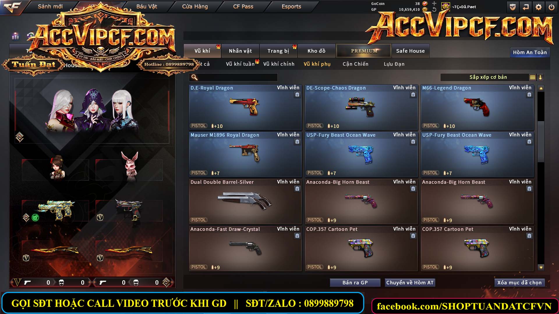 MÃ CF15755 - GIÁ : 9999K - CHIẾN ZOM XỊN - C4 XINH - 45 VIP - VIP7