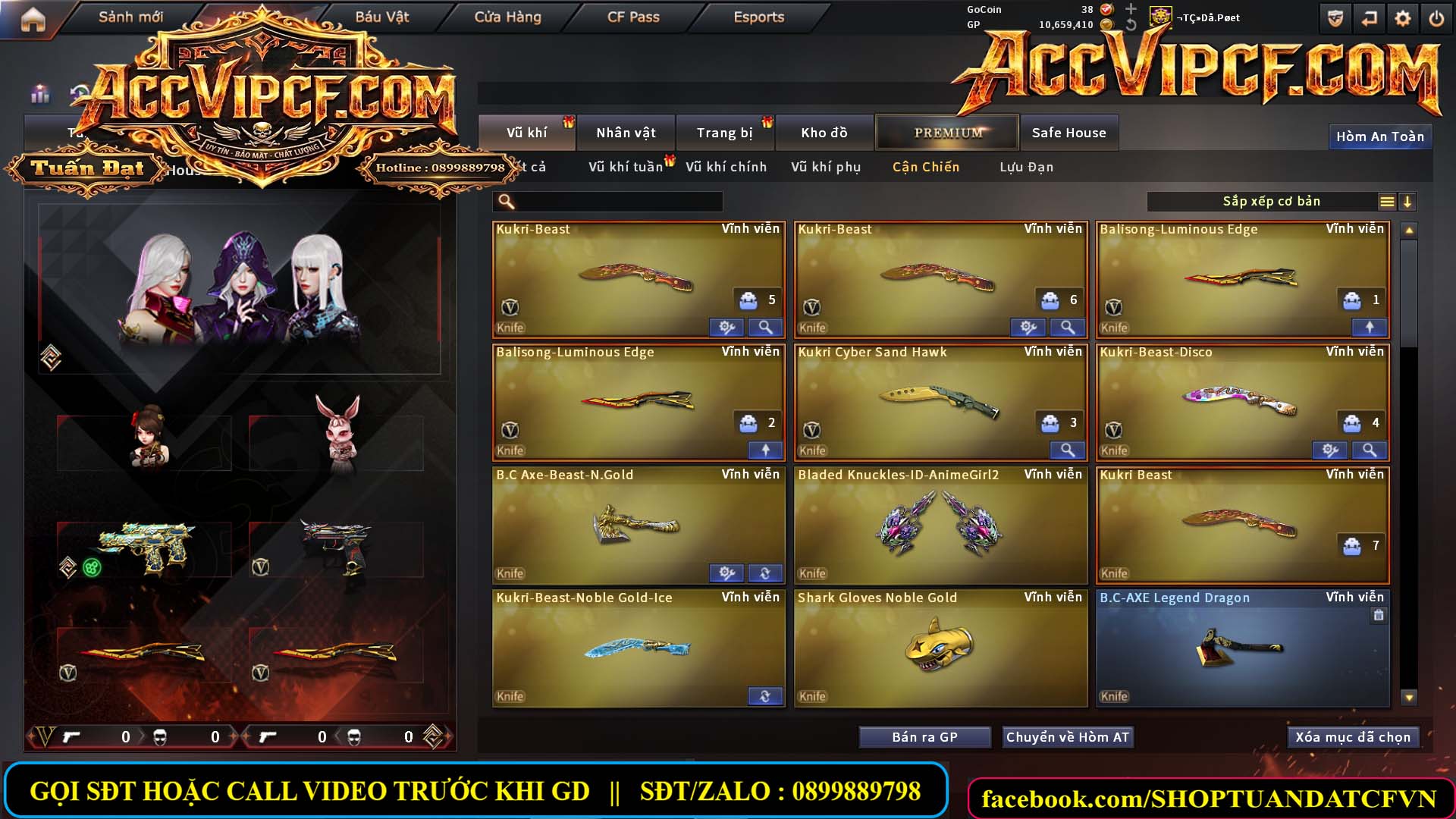 MÃ CF15755 - GIÁ : 9999K - CHIẾN ZOM XỊN - C4 XINH - 45 VIP - VIP7