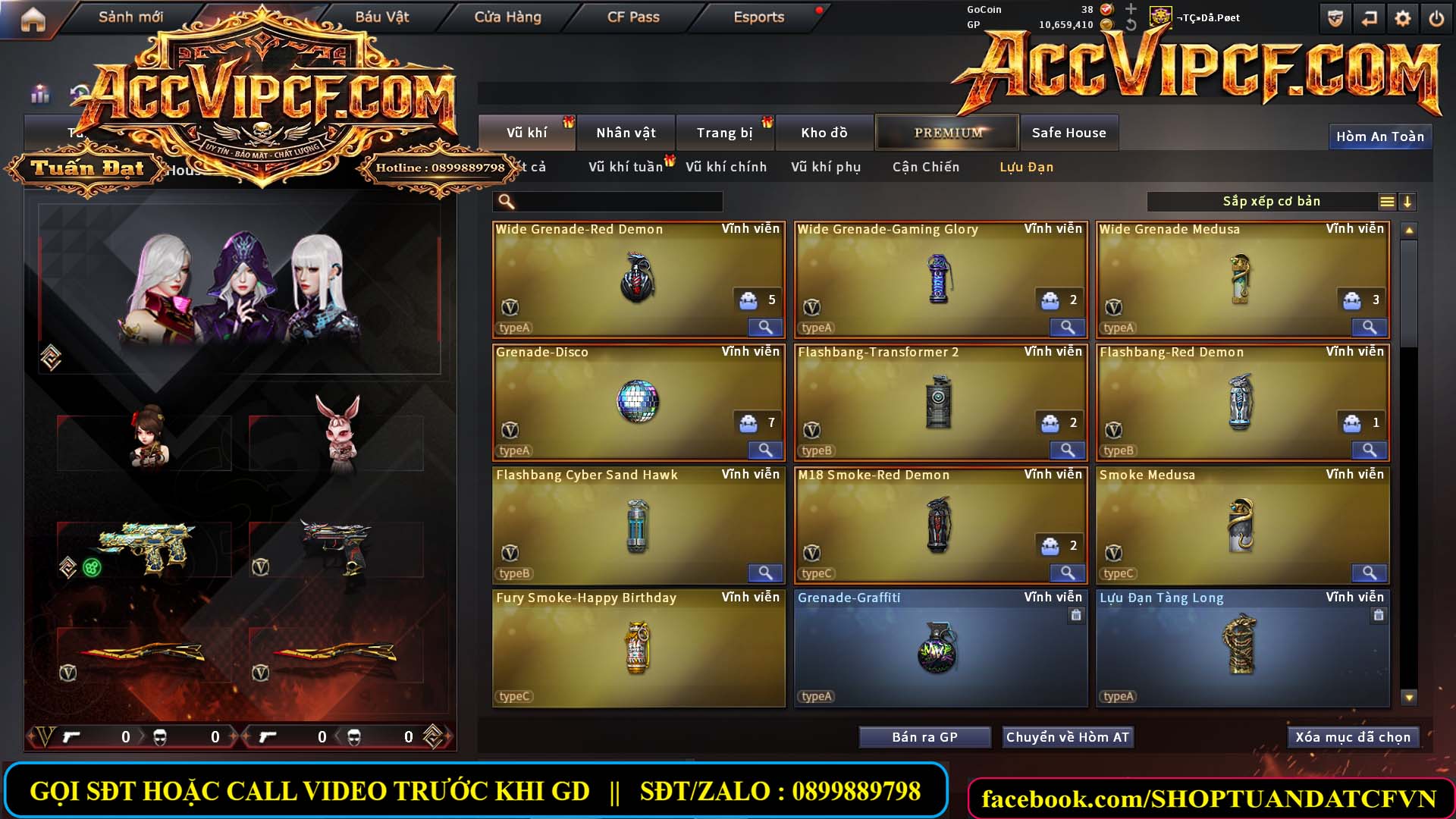 MÃ CF15755 - GIÁ : 9999K - CHIẾN ZOM XỊN - C4 XINH - 45 VIP - VIP7
