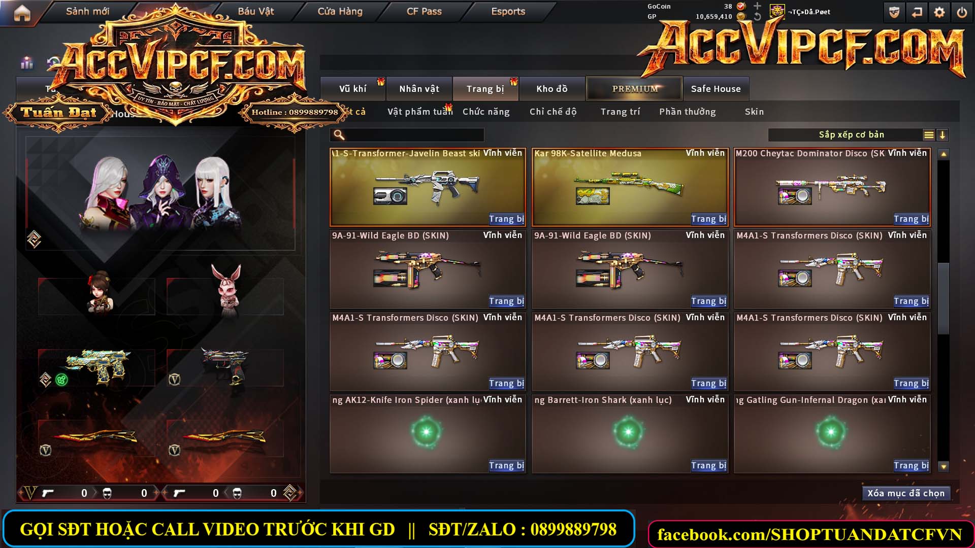 MÃ CF15755 - GIÁ : 9999K - CHIẾN ZOM XỊN - C4 XINH - 45 VIP - VIP7
