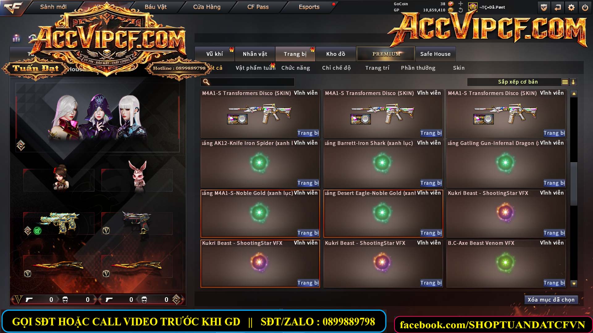 MÃ CF15755 - GIÁ : 9999K - CHIẾN ZOM XỊN - C4 XINH - 45 VIP - VIP7