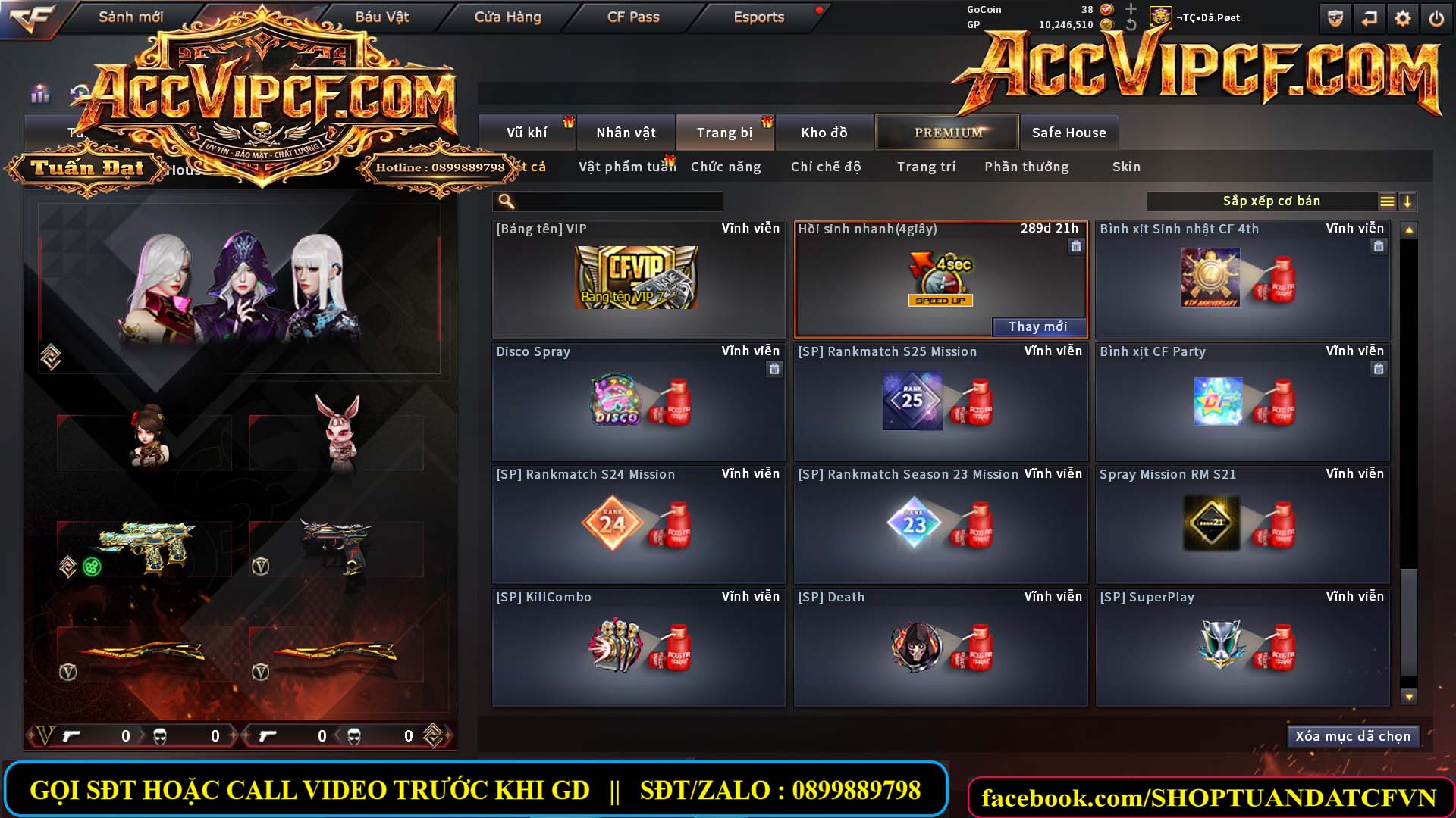 MÃ CF15755 - GIÁ : 9999K - CHIẾN ZOM XỊN - C4 XINH - 45 VIP - VIP7