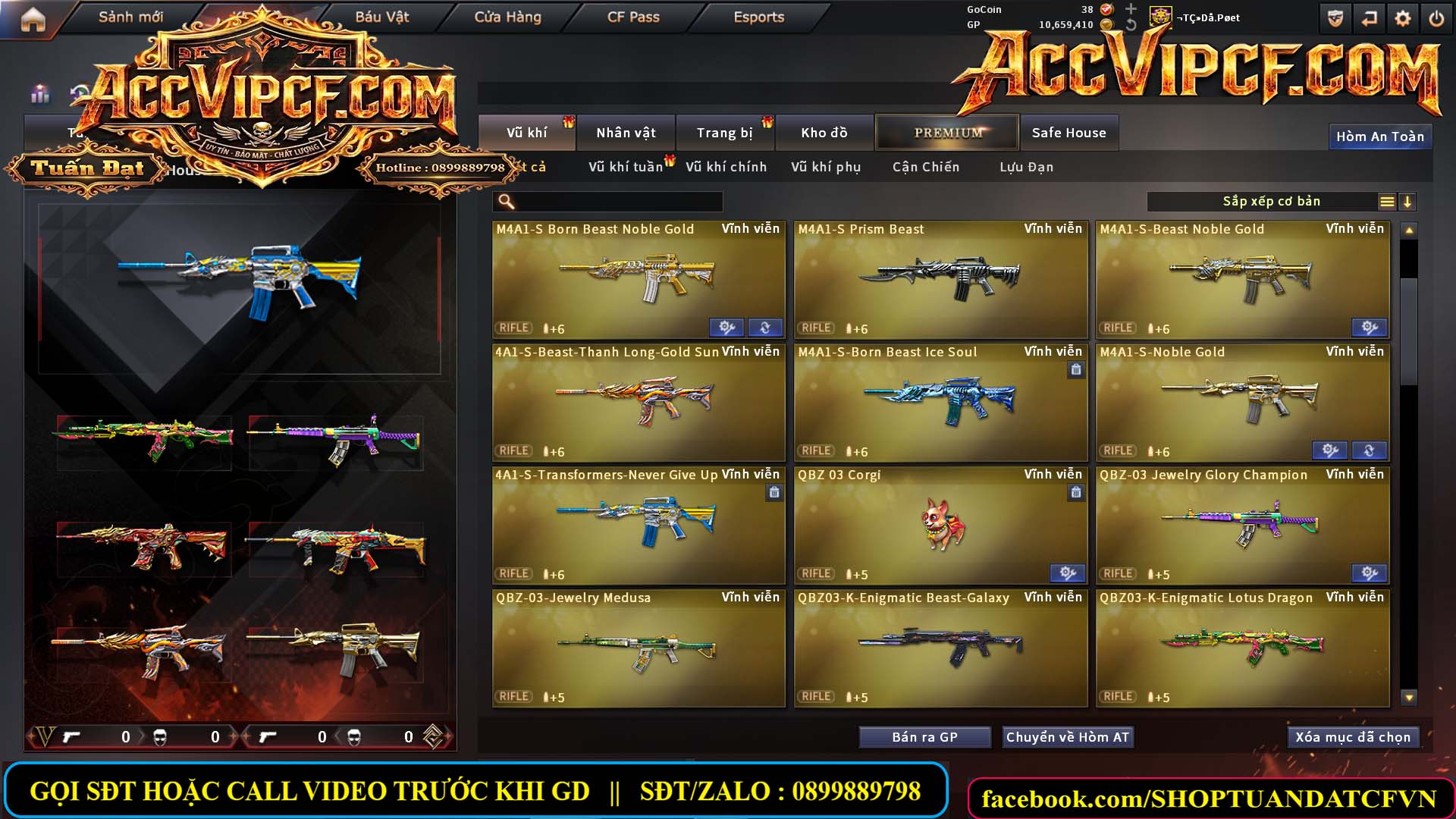 MÃ CF15755 - GIÁ : 9999K - CHIẾN ZOM XỊN - C4 XINH - 45 VIP - VIP7