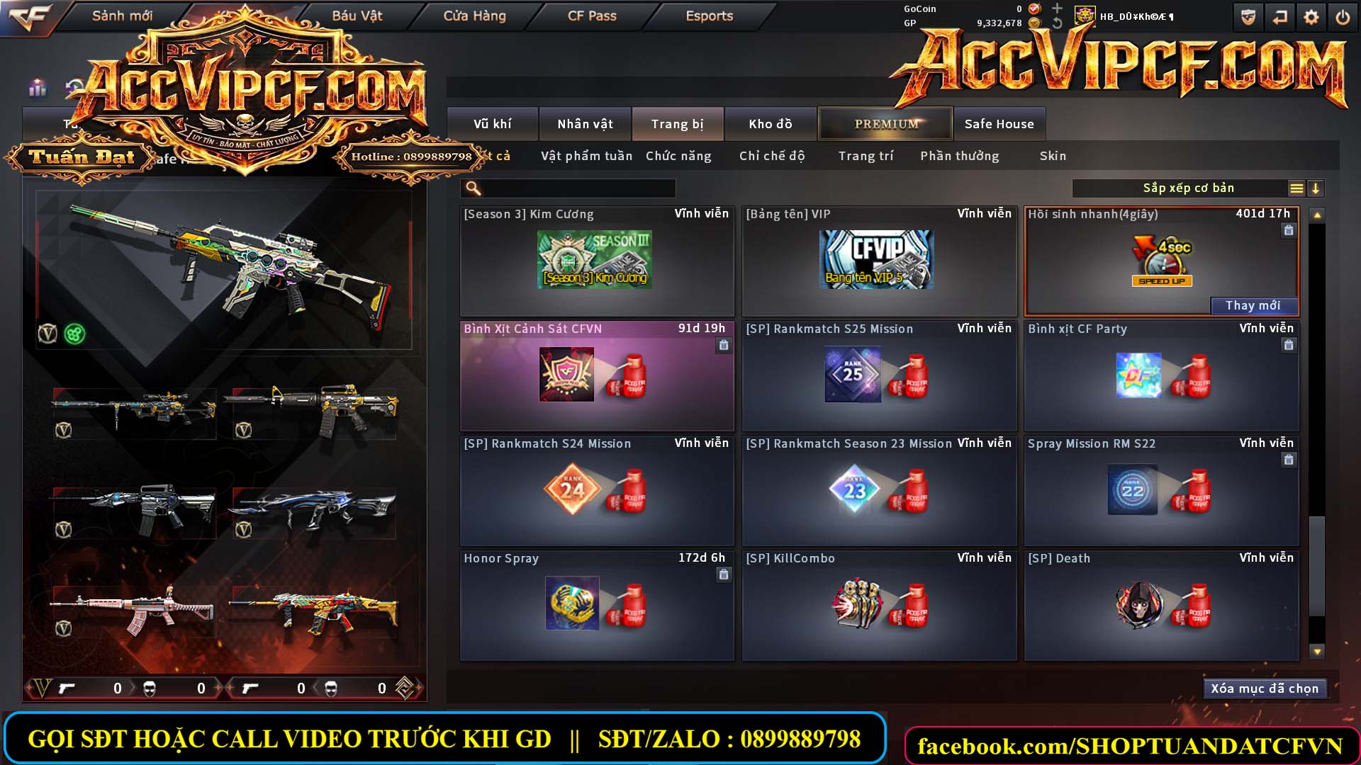 MÃ CF15764 - GIÁ : 4350K - CHIẾN C4 + ZOM THỦ - 33 VIP - VIP5