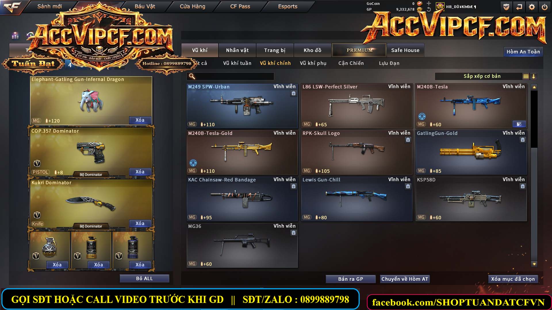MÃ CF15764 - GIÁ : 4350K - CHIẾN C4 + ZOM THỦ - 33 VIP - VIP5