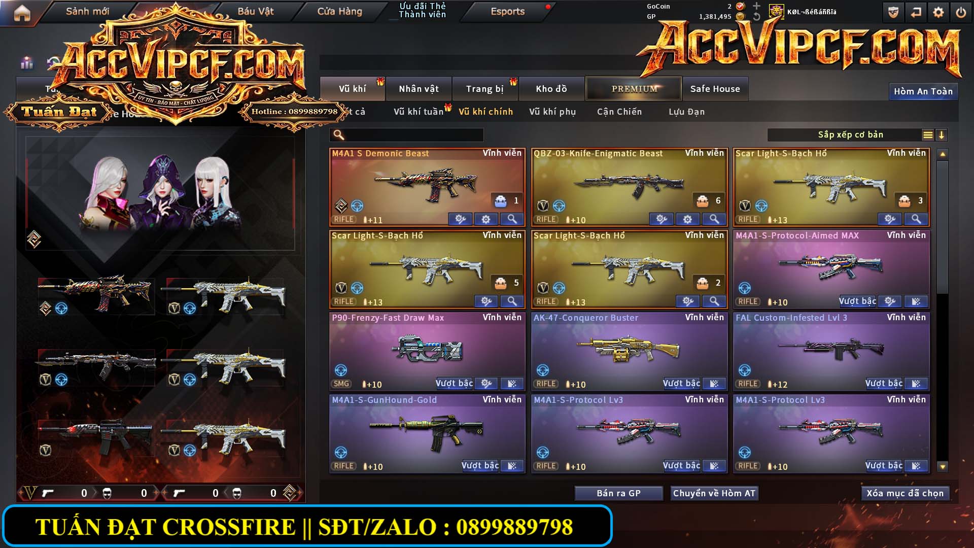 MÃ CF15821 - GIÁ : 5999K - CHIẾN C4 - AI MODE XINH - 50 VIP - VIP6