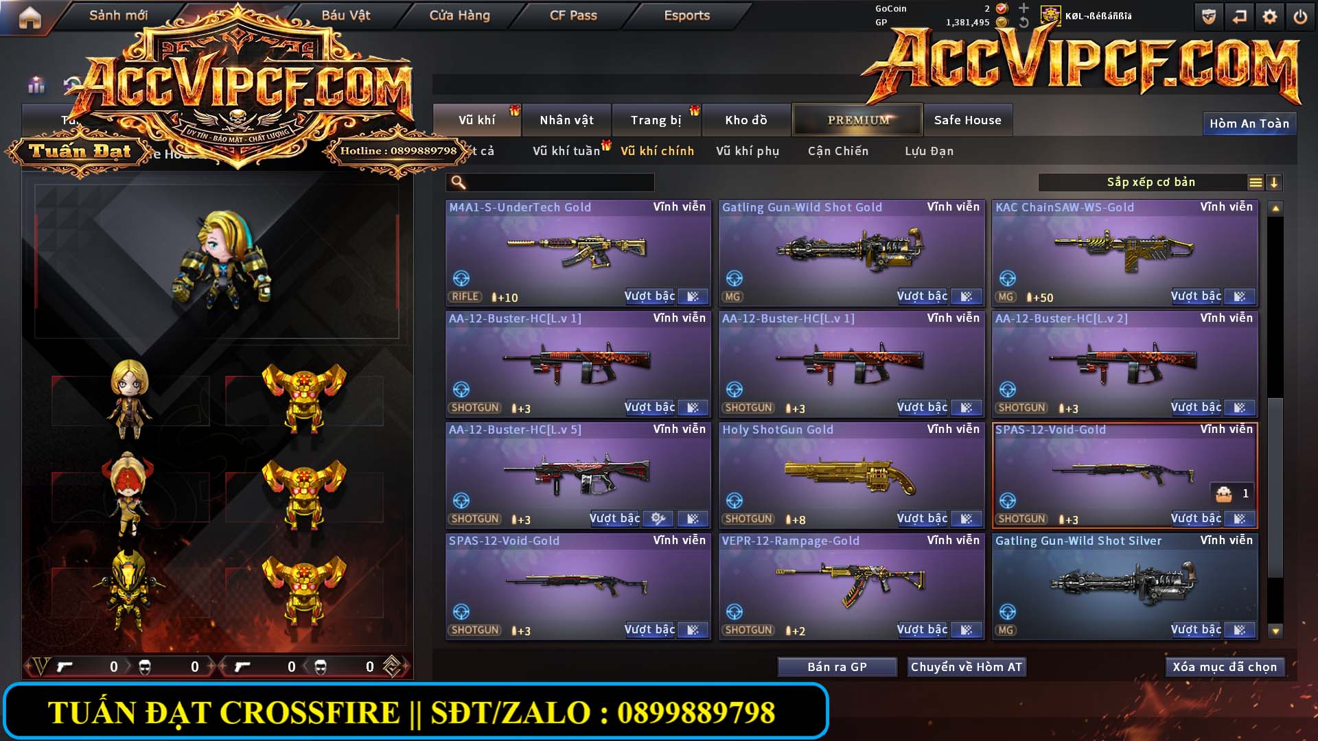 MÃ CF15821 - GIÁ : 5999K - CHIẾN C4 - AI MODE XINH - 50 VIP - VIP6