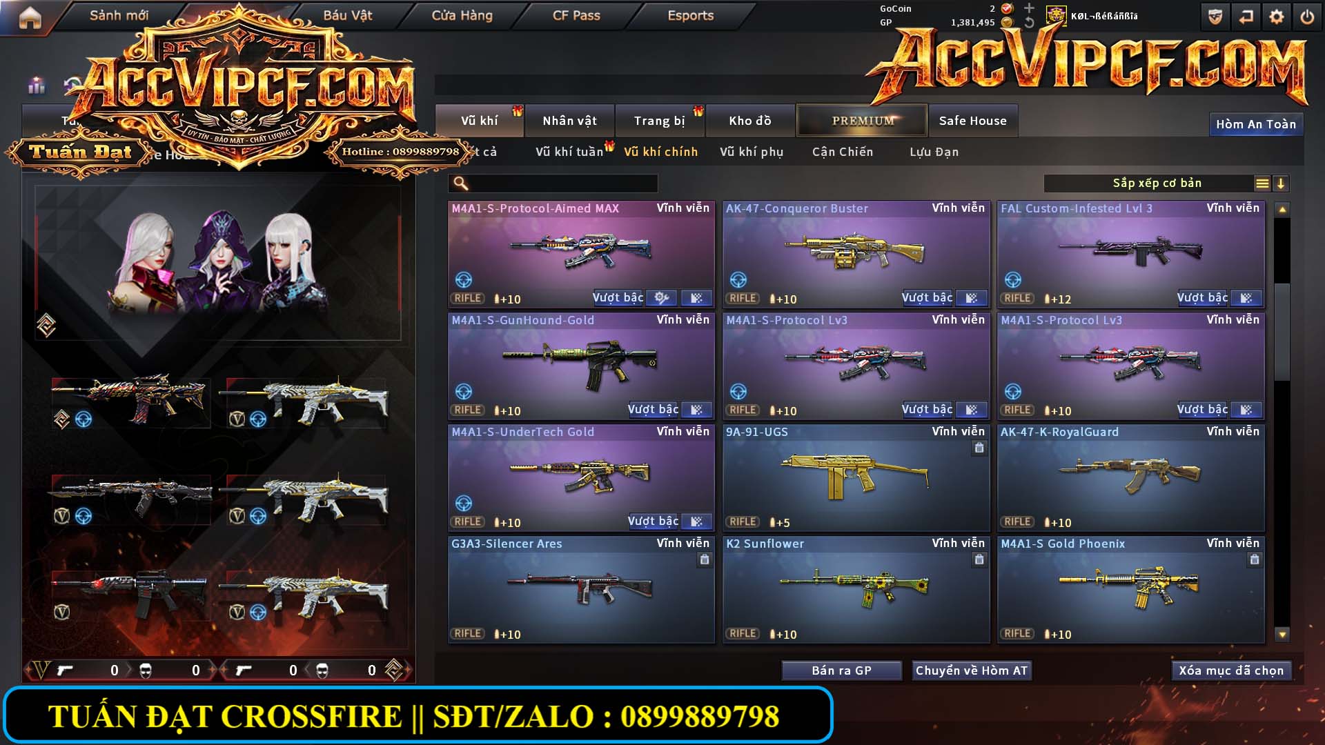 MÃ CF15821 - GIÁ : 5999K - CHIẾN C4 - AI MODE XINH - 50 VIP - VIP6