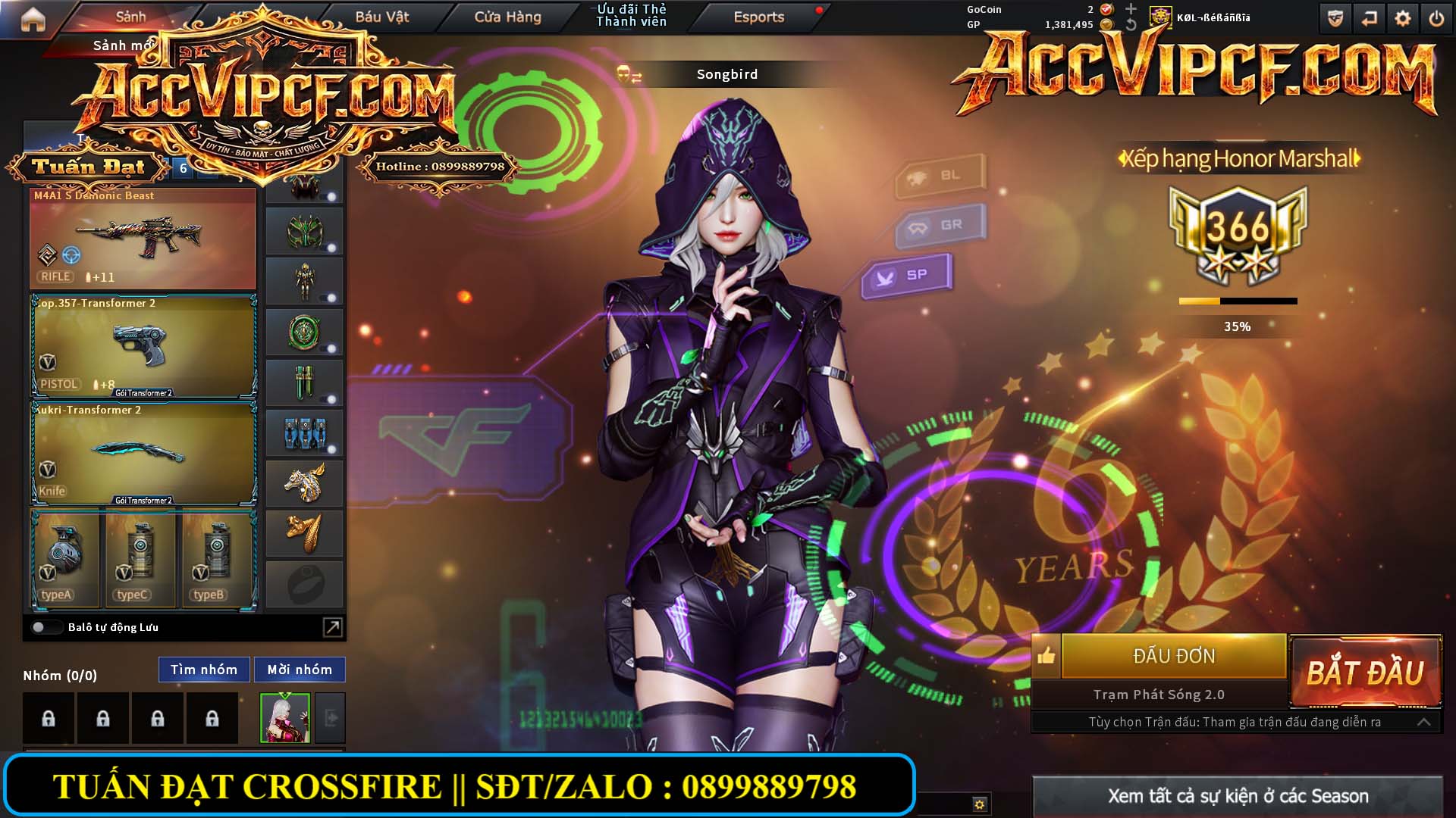 MÃ CF15821 - GIÁ : 5999K - CHIẾN C4 - AI MODE XINH - 50 VIP - VIP6