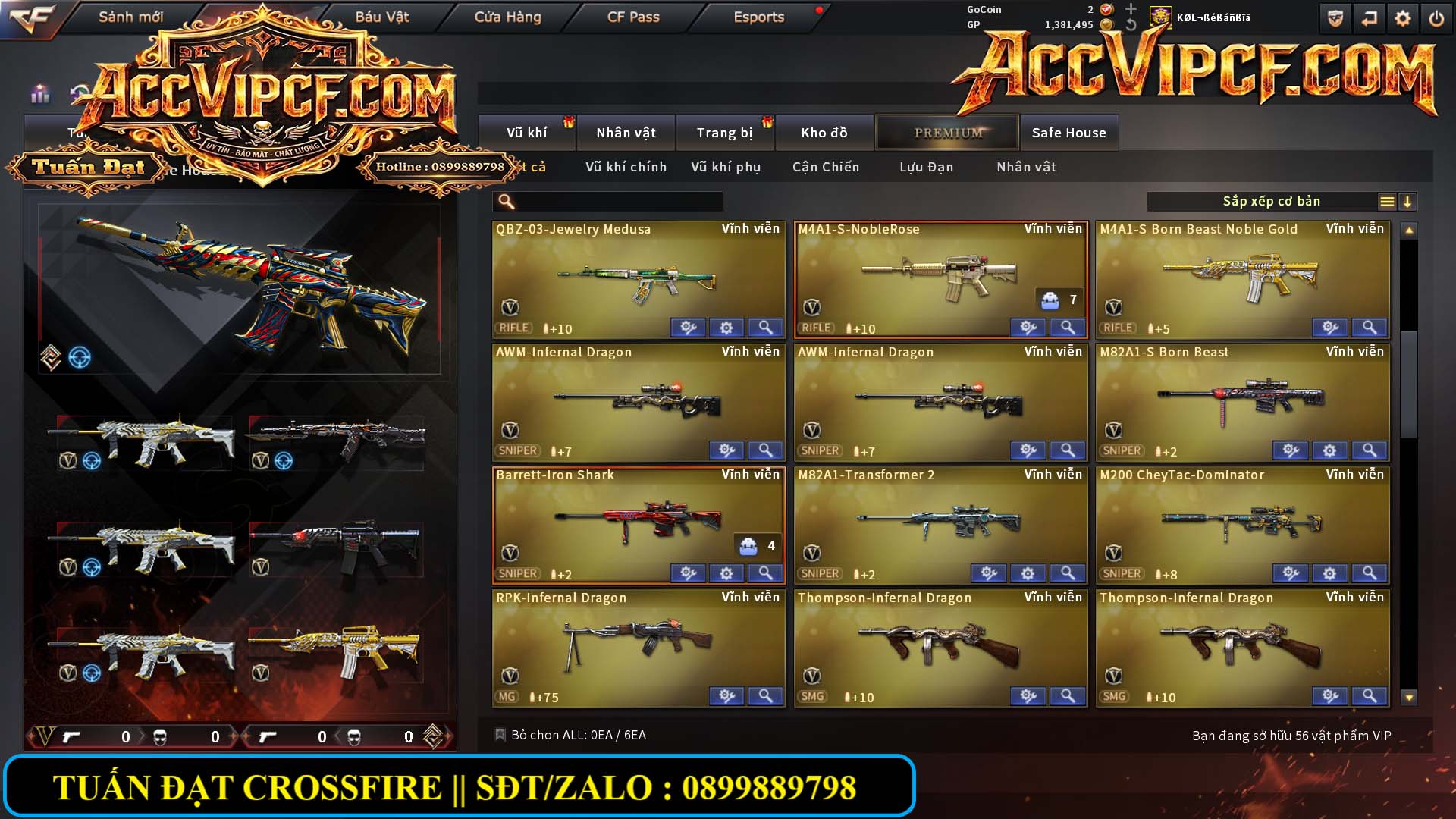 MÃ CF15821 - GIÁ : 5999K - CHIẾN C4 - AI MODE XINH - 50 VIP - VIP6