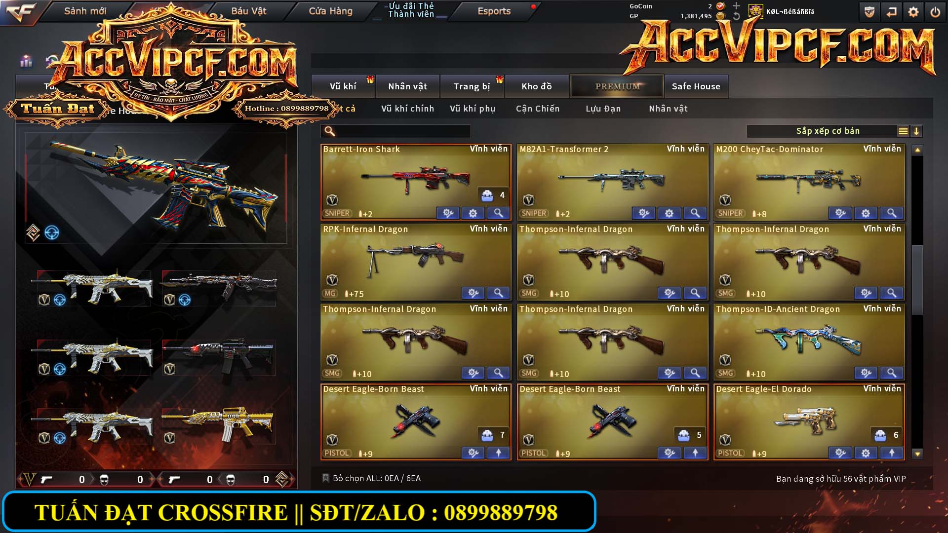 MÃ CF15821 - GIÁ : 5999K - CHIẾN C4 - AI MODE XINH - 50 VIP - VIP6