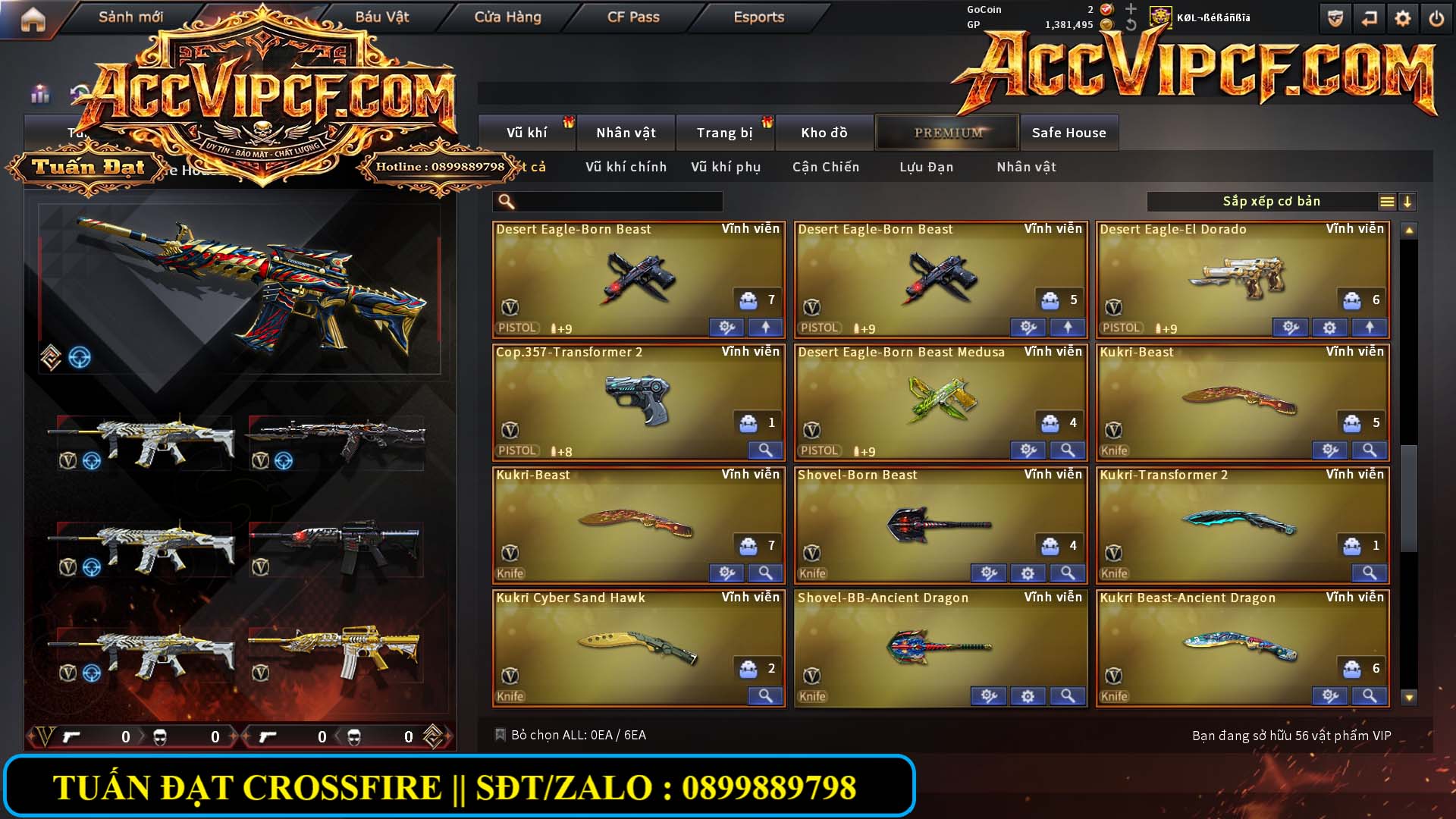 MÃ CF15821 - GIÁ : 5999K - CHIẾN C4 - AI MODE XINH - 50 VIP - VIP6