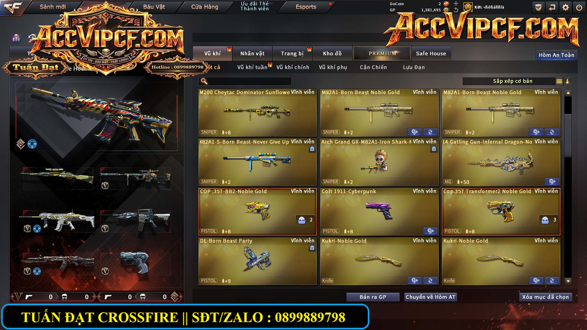 MÃ CF15821 - GIÁ : 5999K - CHIẾN C4 - AI MODE XINH - 50 VIP - VIP6