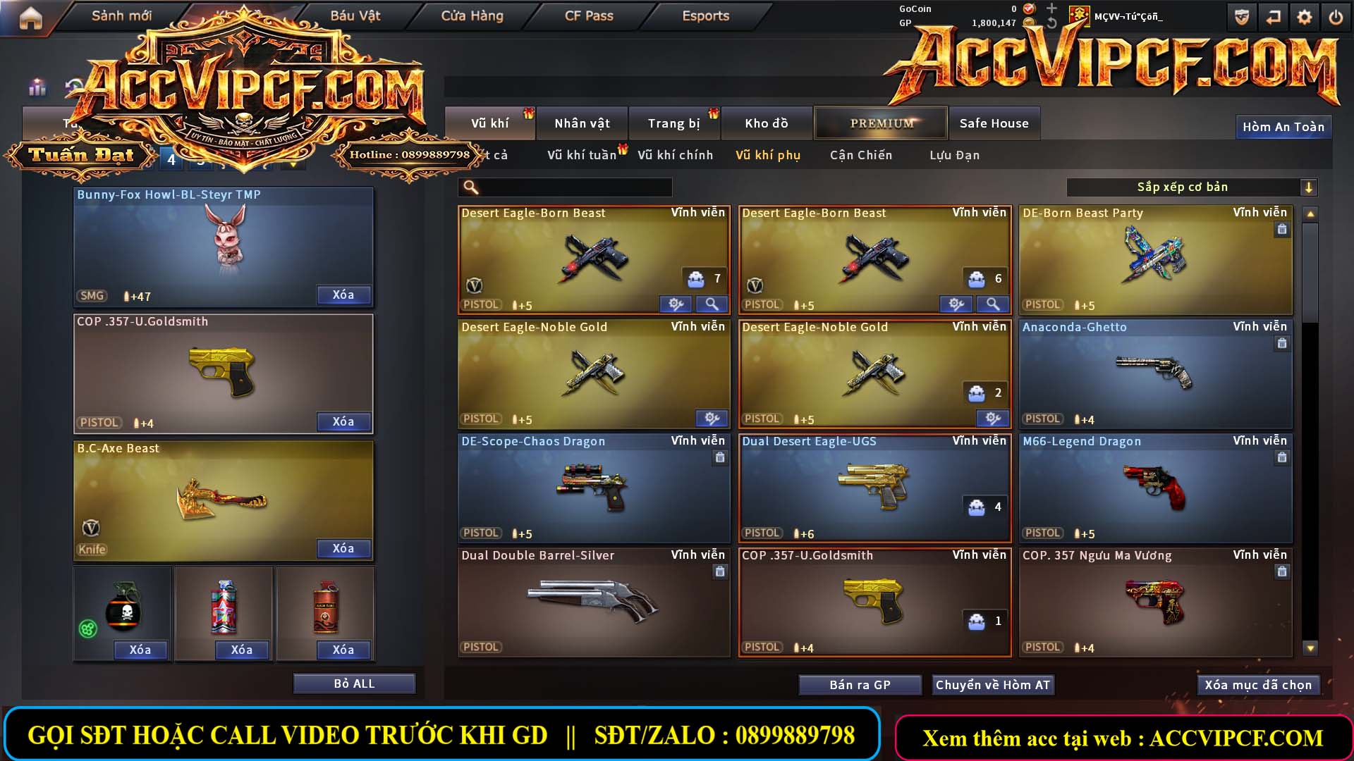 MÃ CF15844 - GIÁ THUÊ : 4M3 - CHIẾN ZOM XINH, C4 NHẸ - 26 VIP - VIP4